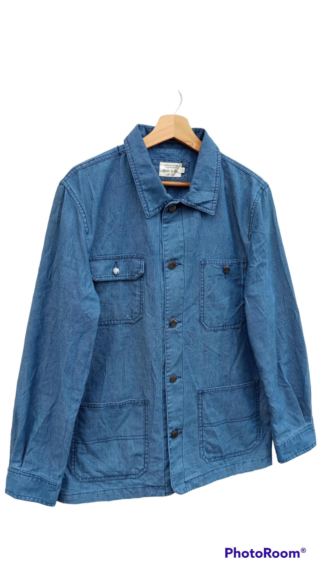 Indigo × Japanese Brand × Vintage 🔥🔥Vintage Style Japanese Brand Grand Global Chore Jacket Size US L / EU 52-54 / 3 - 2 Thumbnail