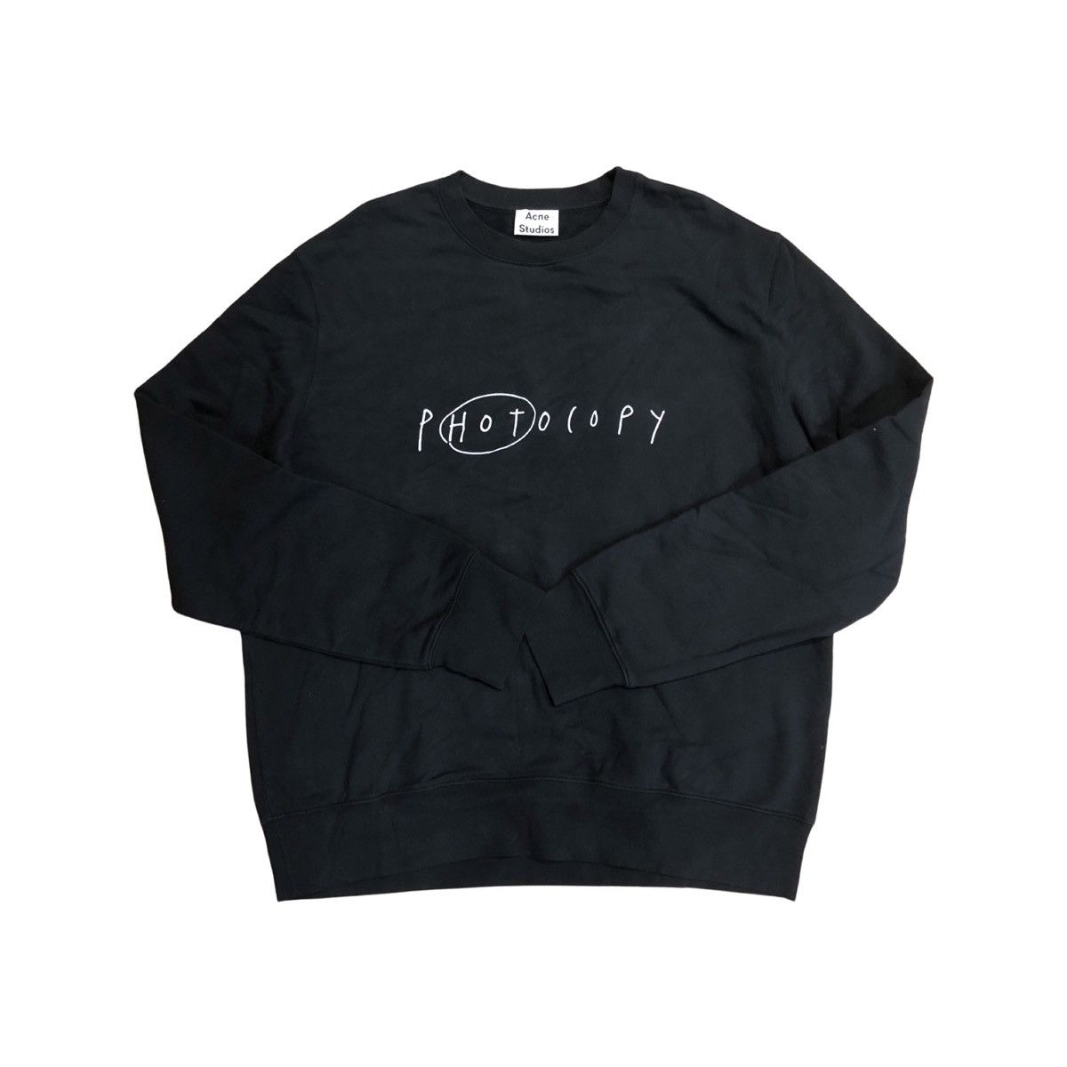 image of Acne Studios Acne Photocopy Casey Slogan Sweater Ss15 in Black, Men's (Size XL)