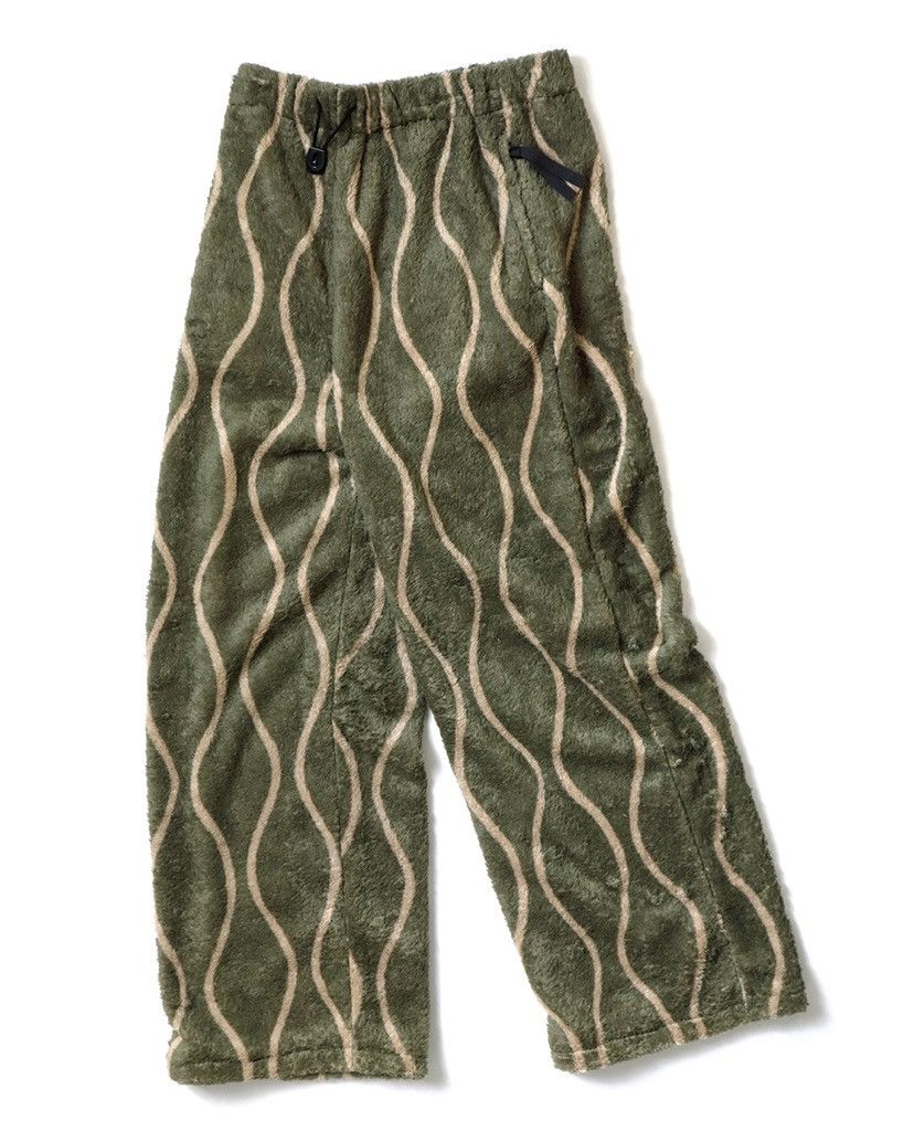 image of Kapital Drunken Striped Fleece Easy Pants in Khaki, Men's (Size 30)