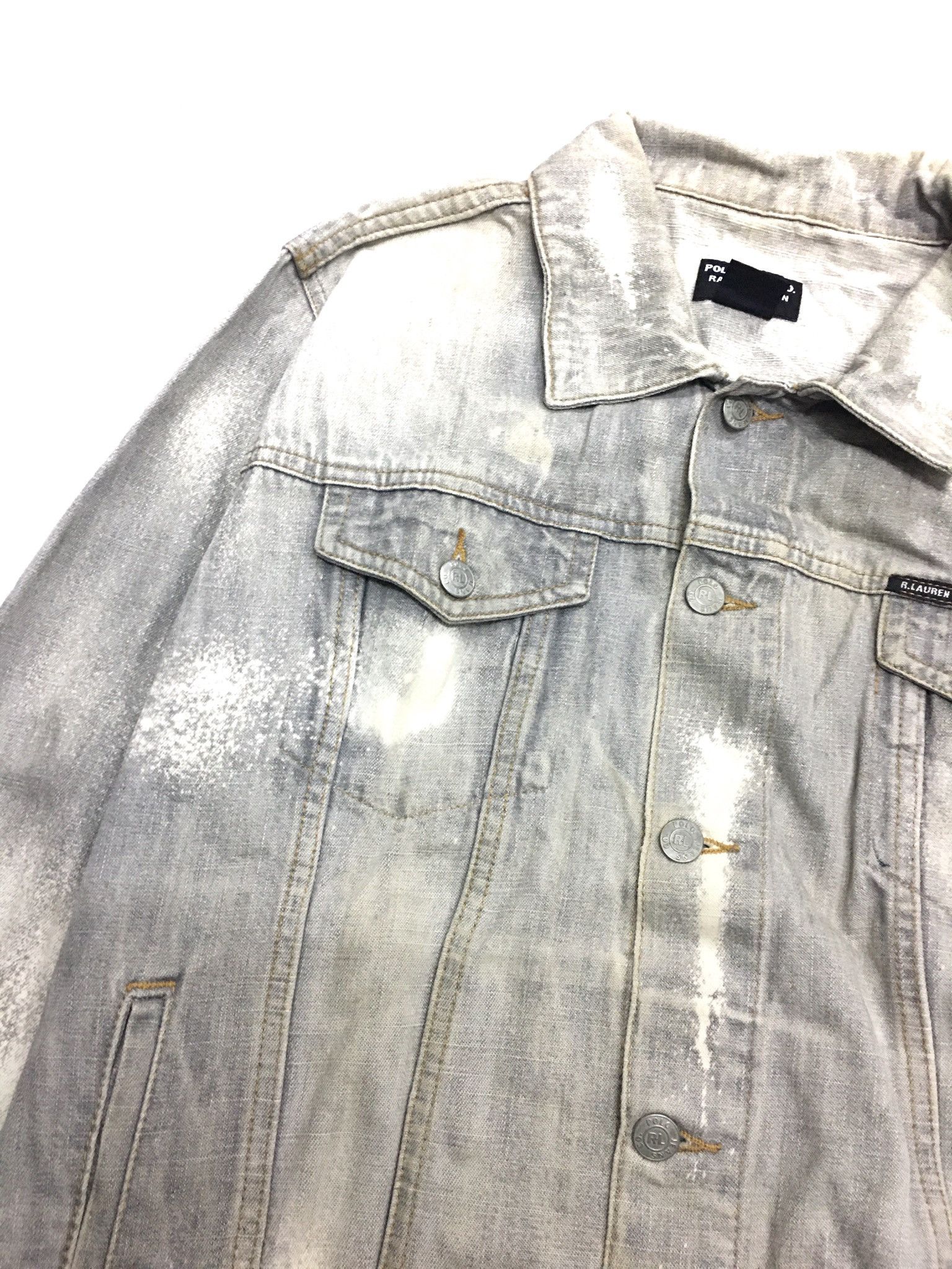 Polo Ralph Lauren Vintage Polo Ralph Lauren Denim Jacket Very Cool Design Size US L / EU 52-54 / 3 - 3 Thumbnail