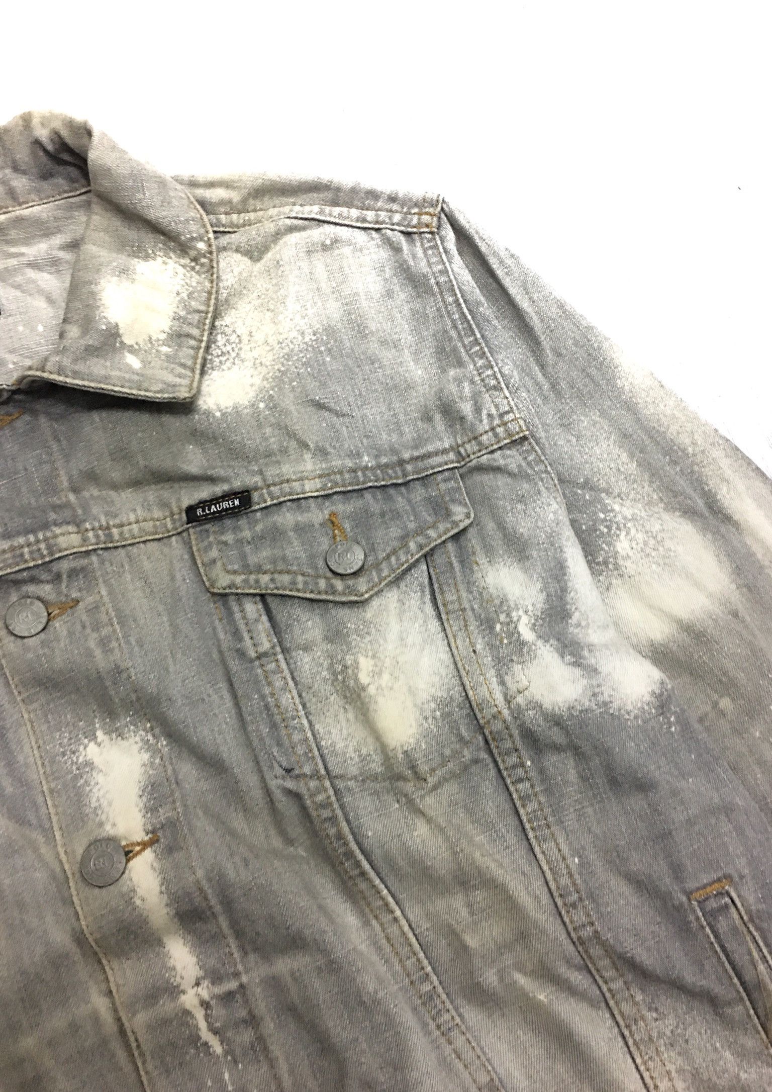 Polo Ralph Lauren Vintage Polo Ralph Lauren Denim Jacket Very Cool Design Size US L / EU 52-54 / 3 - 2 Thumbnail