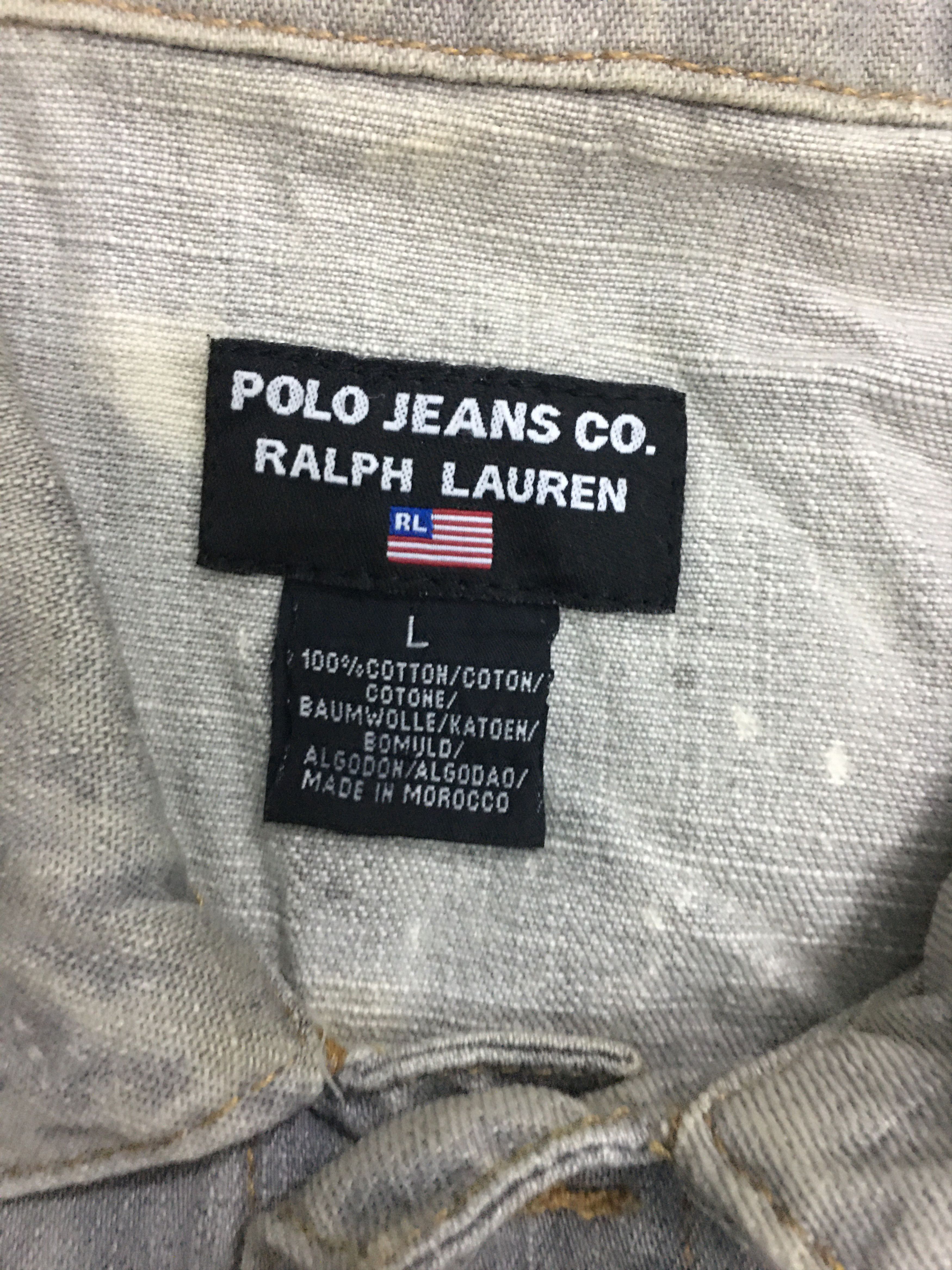 Polo Ralph Lauren Vintage Polo Ralph Lauren Denim Jacket Very Cool Design Size US L / EU 52-54 / 3 - 10 Thumbnail