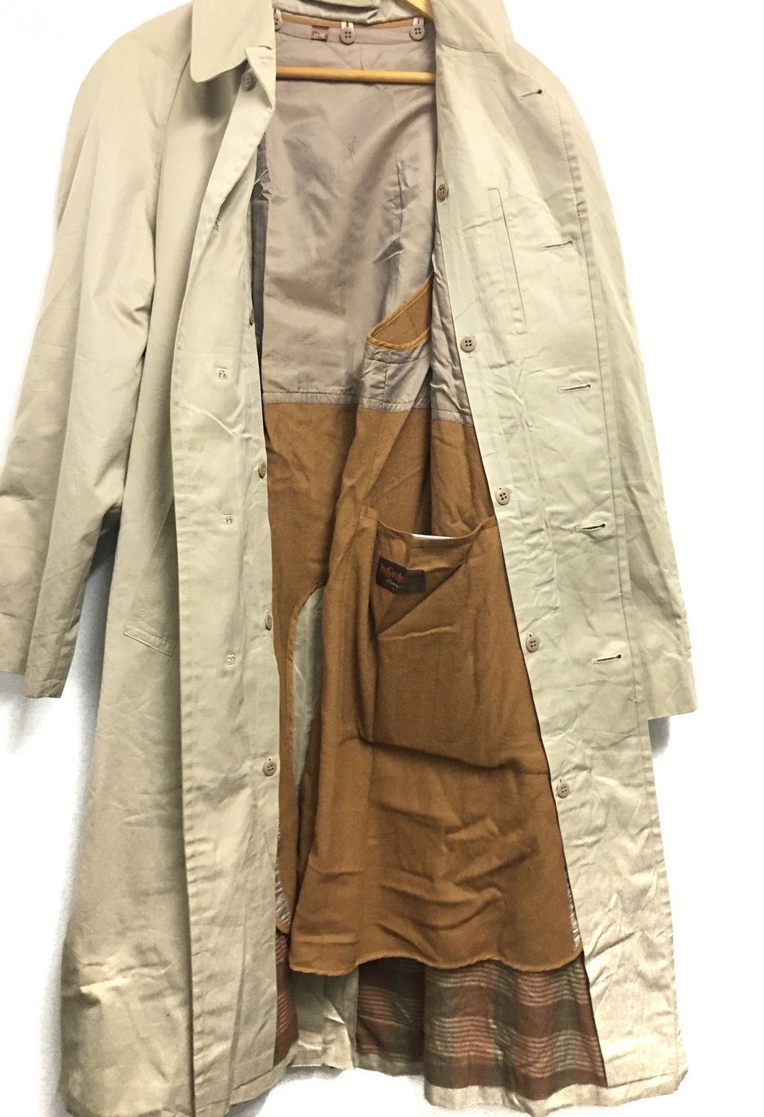 Yves Saint Laurent Yves Saint Laurent Plaid Inside Nice Design Long Coat Size US S / EU 44-46 / 1 - 7 Thumbnail