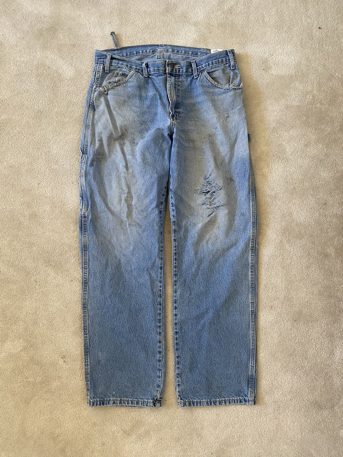 Dickies × Vintage Vintage Dickies Distressed Denim Carpenter Jeans Size US 34 / EU 50 - 2 Thumbnail