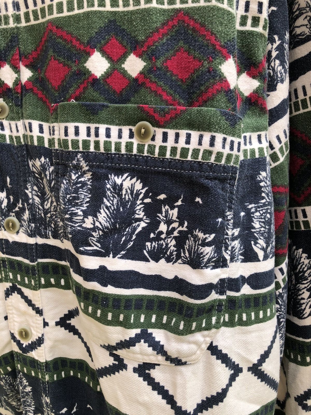 Flannel Vintage Flannel Native Navajo Art Motive Fullprint Shirt Size US XL / EU 56 / 4 - 7 Thumbnail