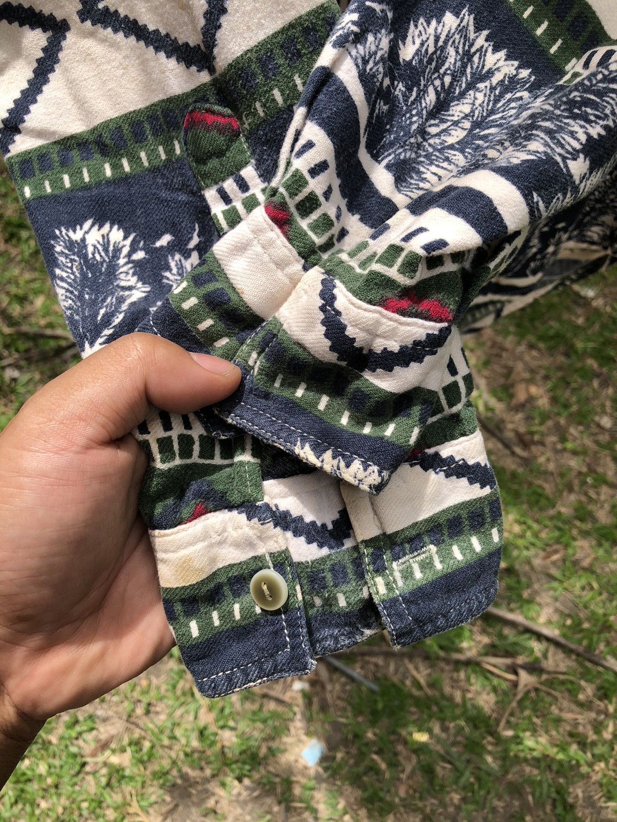 Flannel Vintage Flannel Native Navajo Art Motive Fullprint Shirt Size US XL / EU 56 / 4 - 8 Thumbnail