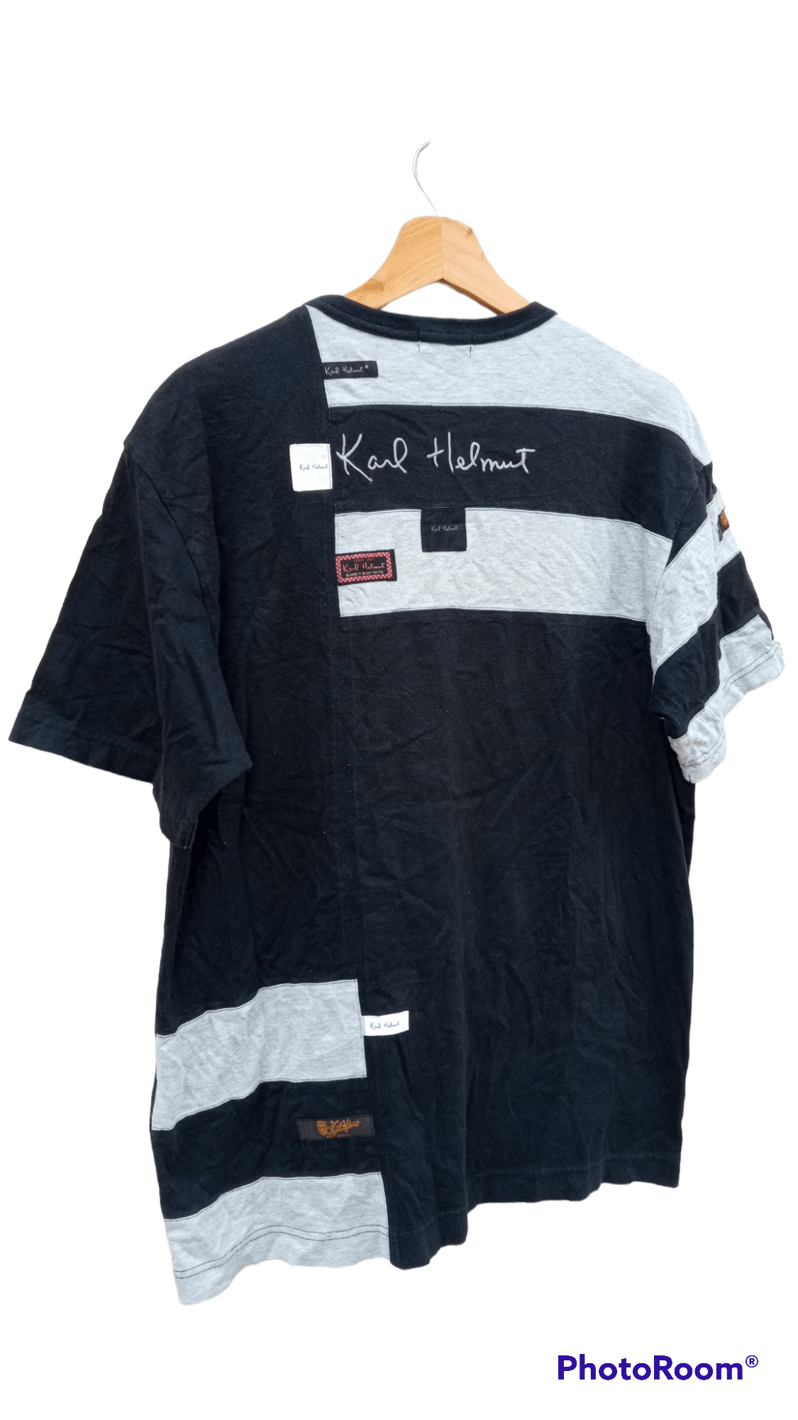 Japanese Brand × Karl Helmut × Vintage 🔥🔥Vintage 90's Karl Helmut Patchwork T-Shirt Size US L / EU 52-54 / 3 - 21 Thumbnail