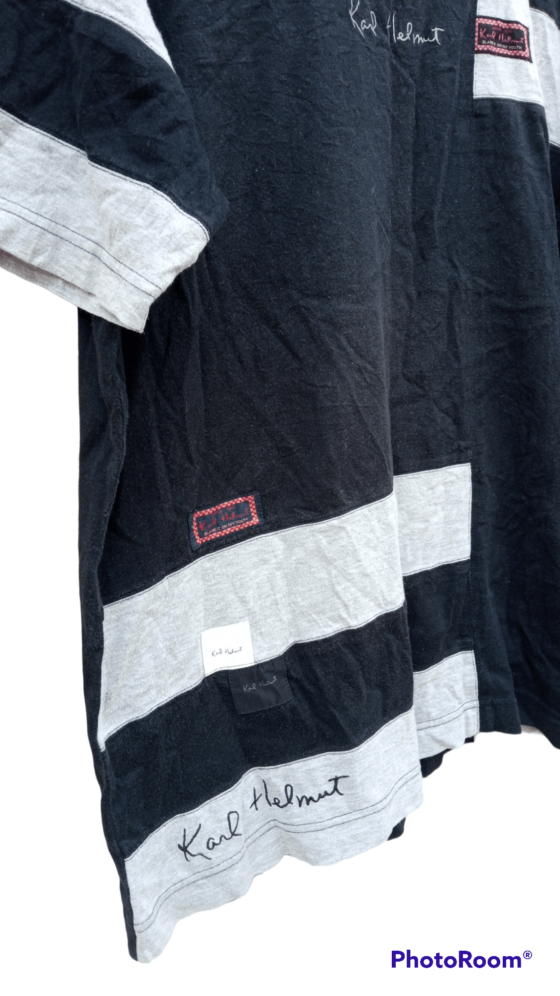 Japanese Brand × Karl Helmut × Vintage 🔥🔥Vintage 90's Karl Helmut Patchwork T-Shirt Size US L / EU 52-54 / 3 - 7 Thumbnail