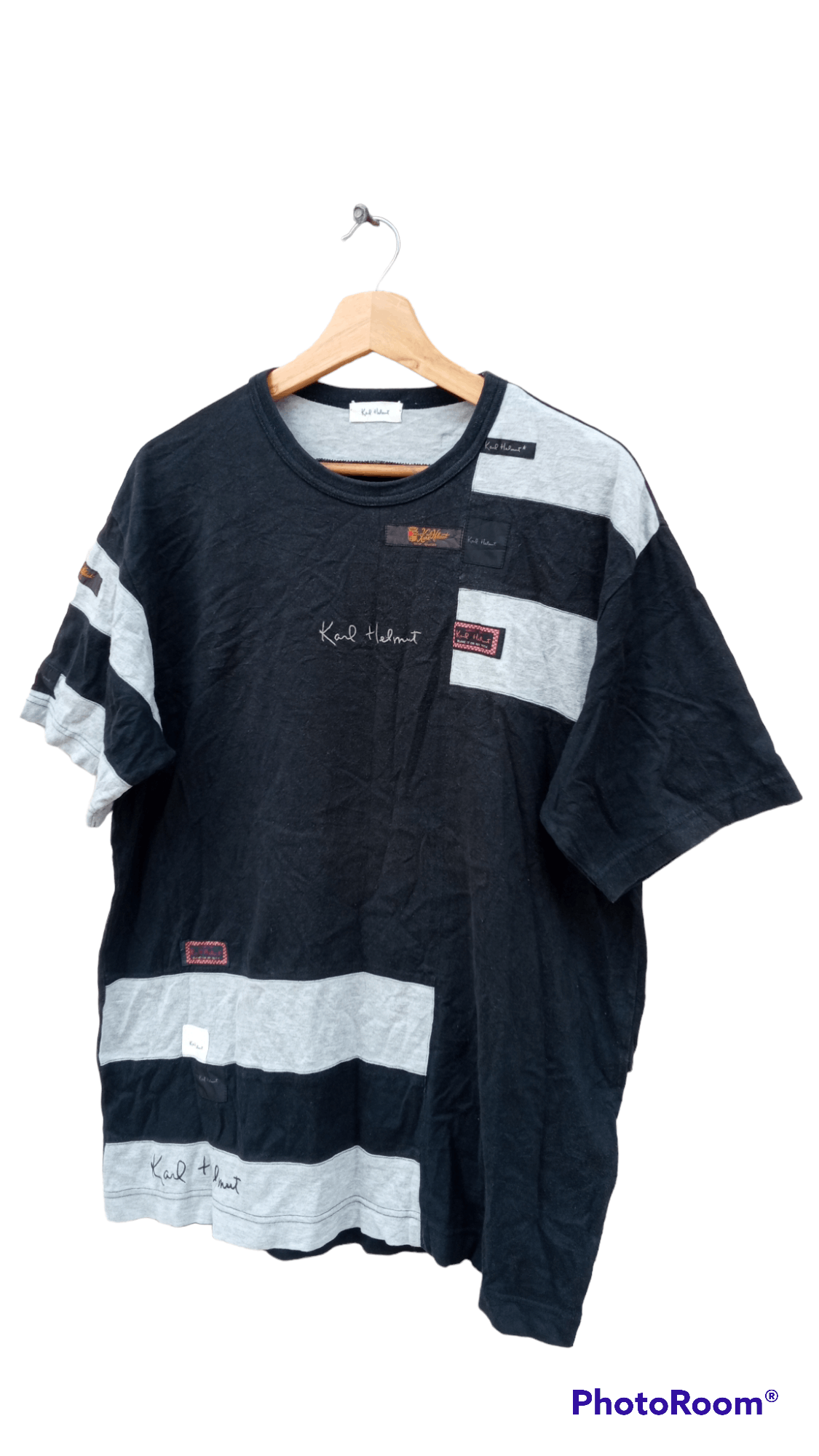 Japanese Brand × Karl Helmut × Vintage 🔥🔥Vintage 90's Karl Helmut Patchwork T-Shirt Size US L / EU 52-54 / 3 - 3 Thumbnail