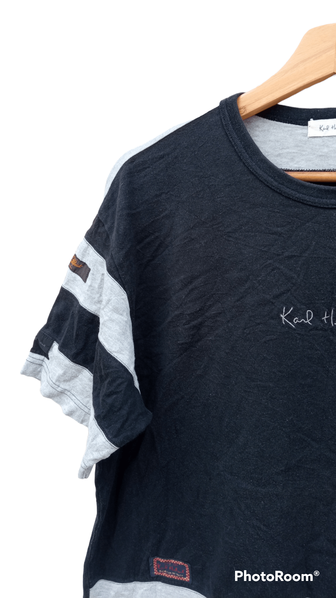Japanese Brand × Karl Helmut × Vintage 🔥🔥Vintage 90's Karl Helmut Patchwork T-Shirt Size US L / EU 52-54 / 3 - 9 Thumbnail