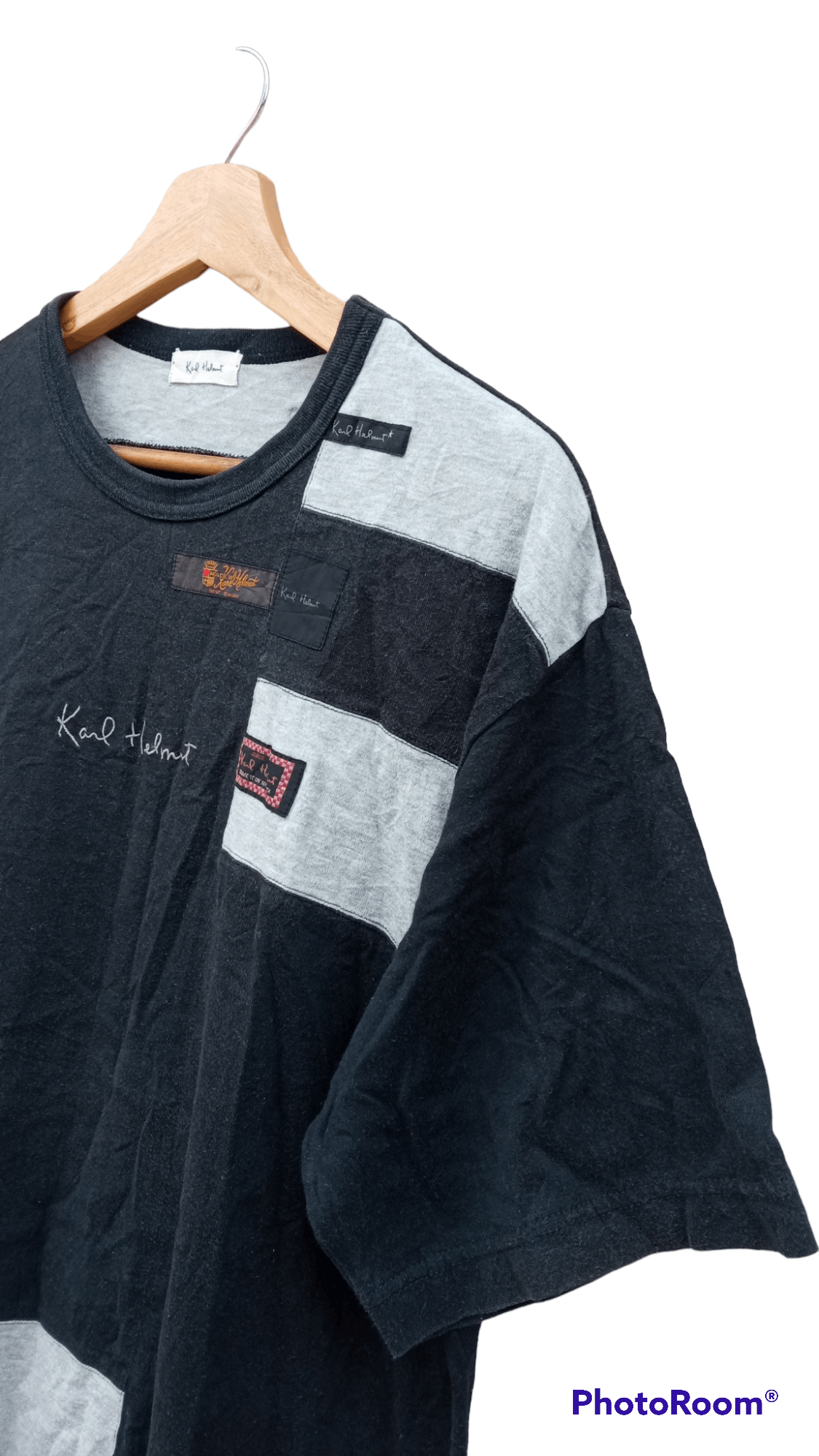 Japanese Brand × Karl Helmut × Vintage 🔥🔥Vintage 90's Karl Helmut Patchwork T-Shirt Size US L / EU 52-54 / 3 - 11 Thumbnail
