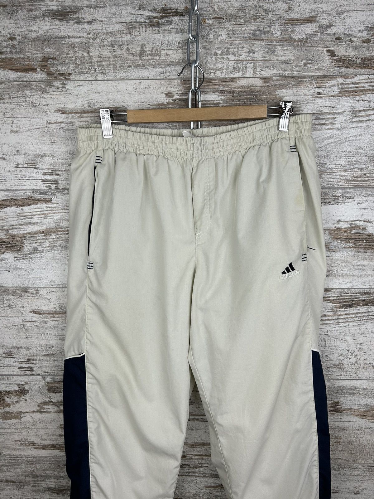 Adidas × Vintage Mens Vintage Adidas Stripes Sweatpants joggers drill pants Size US 32 / EU 48 - 4 Thumbnail