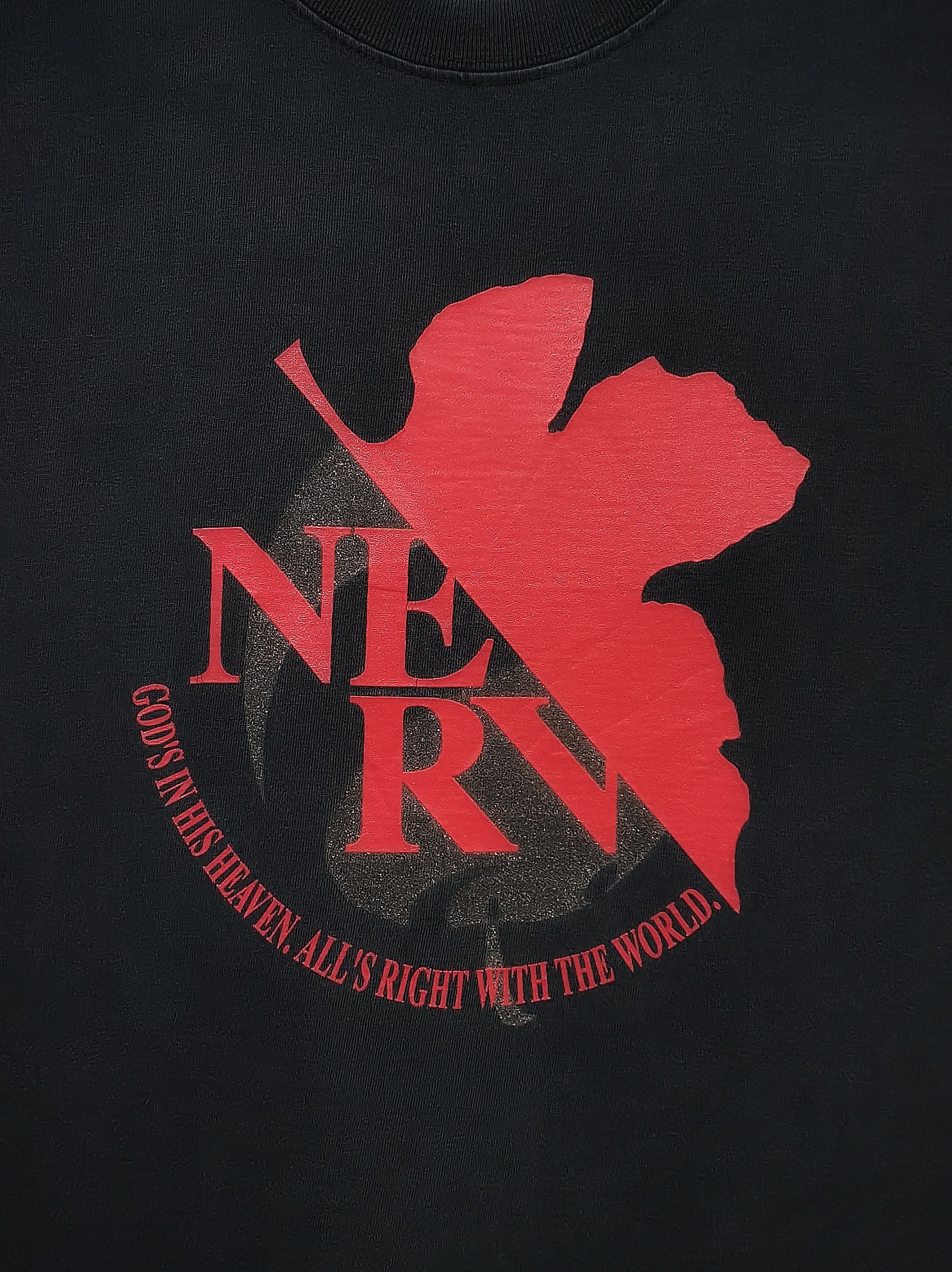 Anime 🔥Vintage EVANGELION NERV Logo Japanese Manga Anime Movie Size US M / EU 48-50 / 2 - 3 Thumbnail