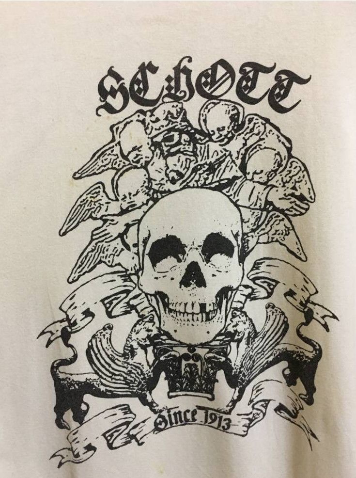 Schott RaRe Schott Long Sleeve Nice Skull Logo Size US L / EU 52-54 / 3 - 2 Thumbnail