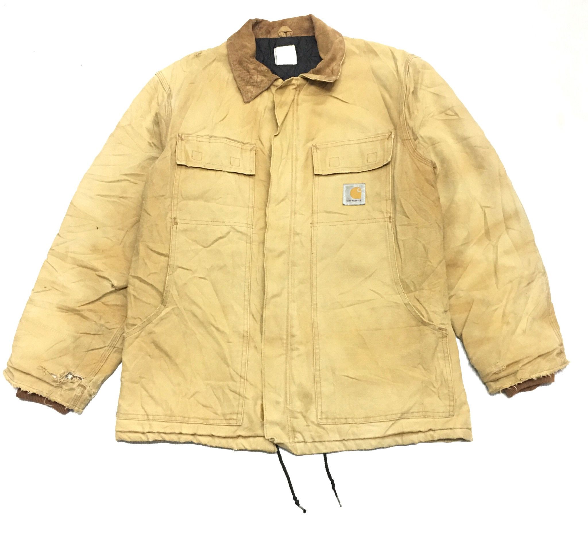 Carhartt Crazy distressed Vintage 90s Carhartt Canvas work jacket Size US L / EU 52-54 / 3 - 1 Thumbnail