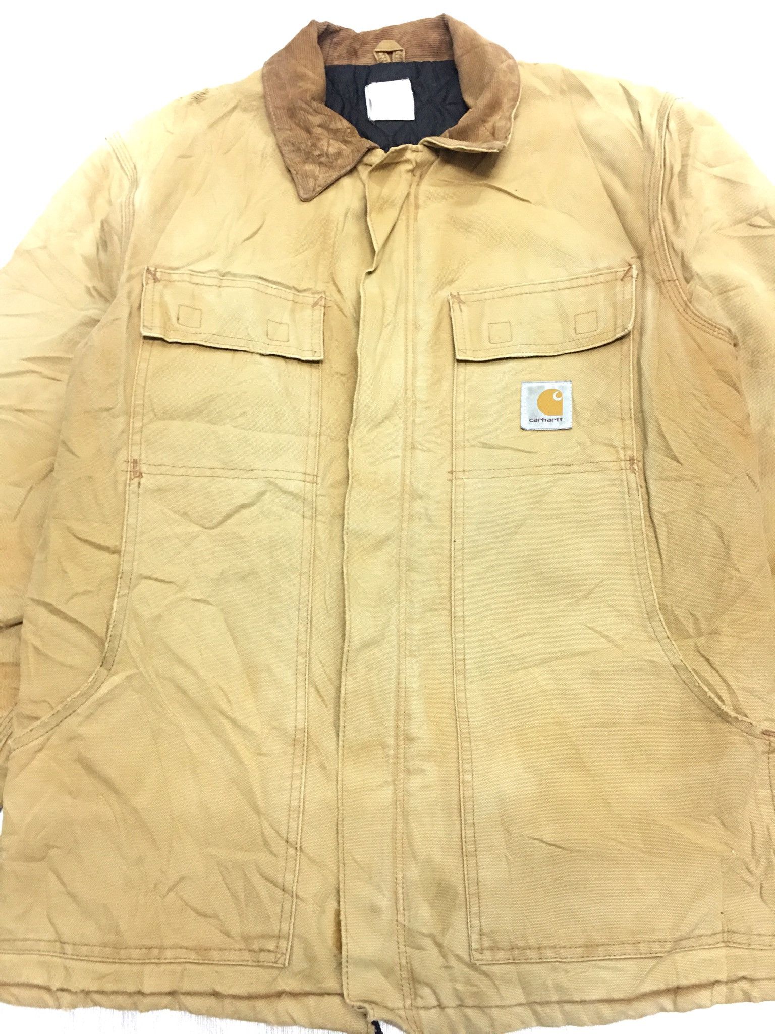 Carhartt Crazy distressed Vintage 90s Carhartt Canvas work jacket Size US L / EU 52-54 / 3 - 2 Thumbnail