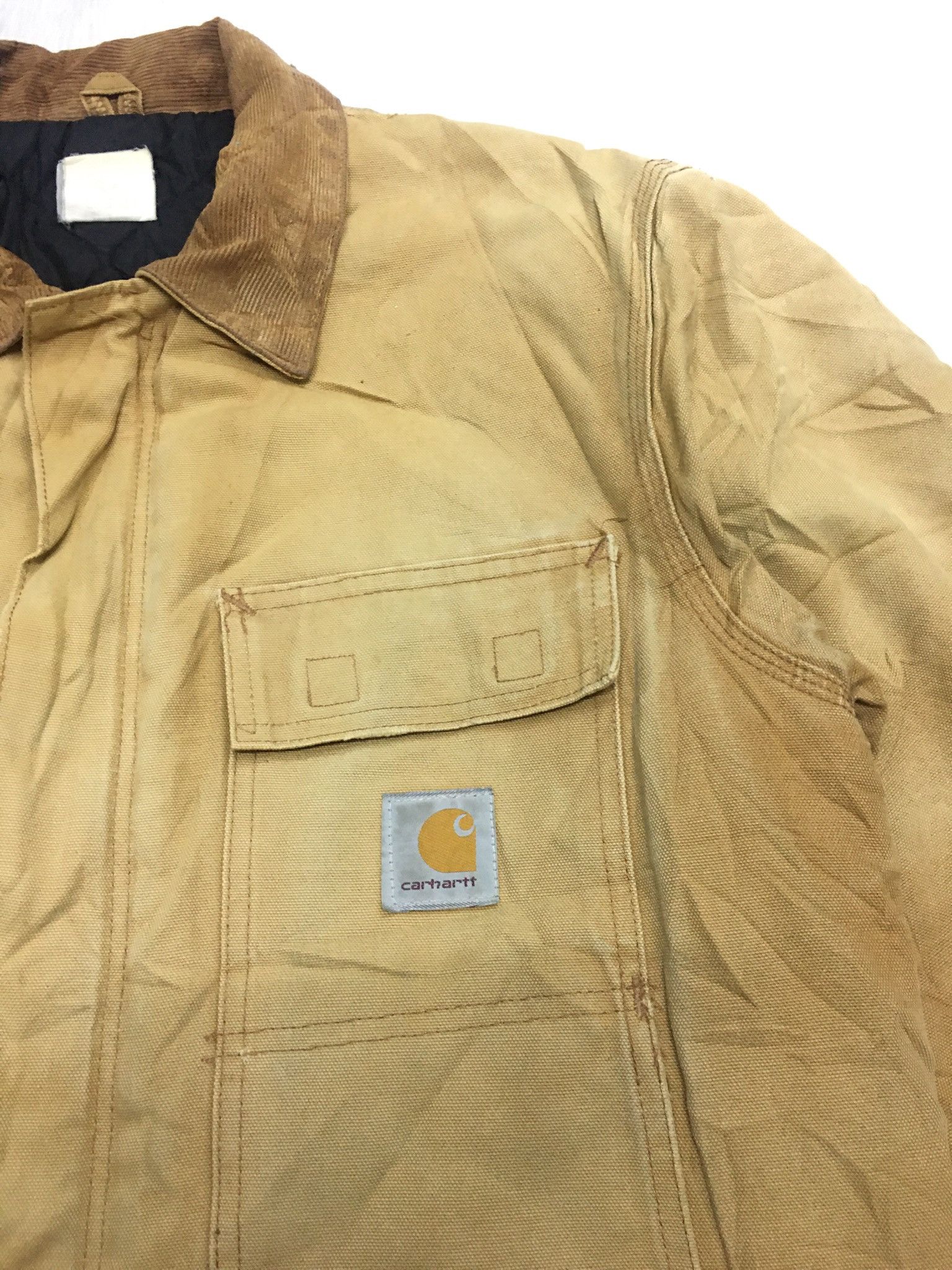 Carhartt Crazy distressed Vintage 90s Carhartt Canvas work jacket Size US L / EU 52-54 / 3 - 5 Thumbnail