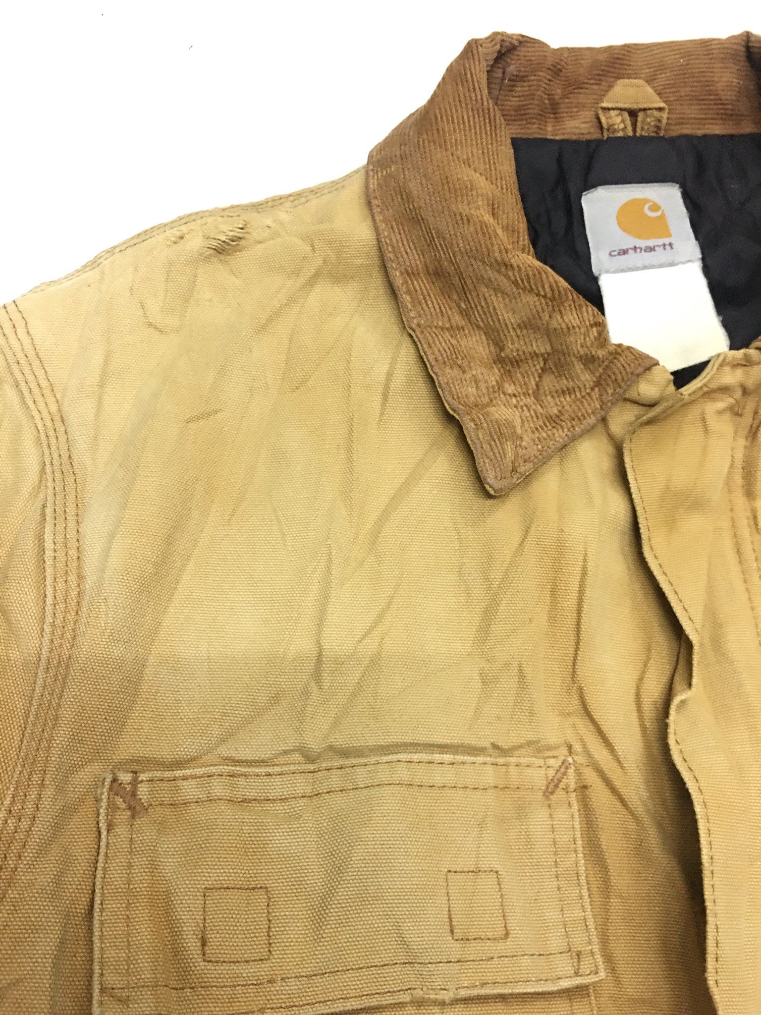 Carhartt Crazy distressed Vintage 90s Carhartt Canvas work jacket Size US L / EU 52-54 / 3 - 6 Thumbnail