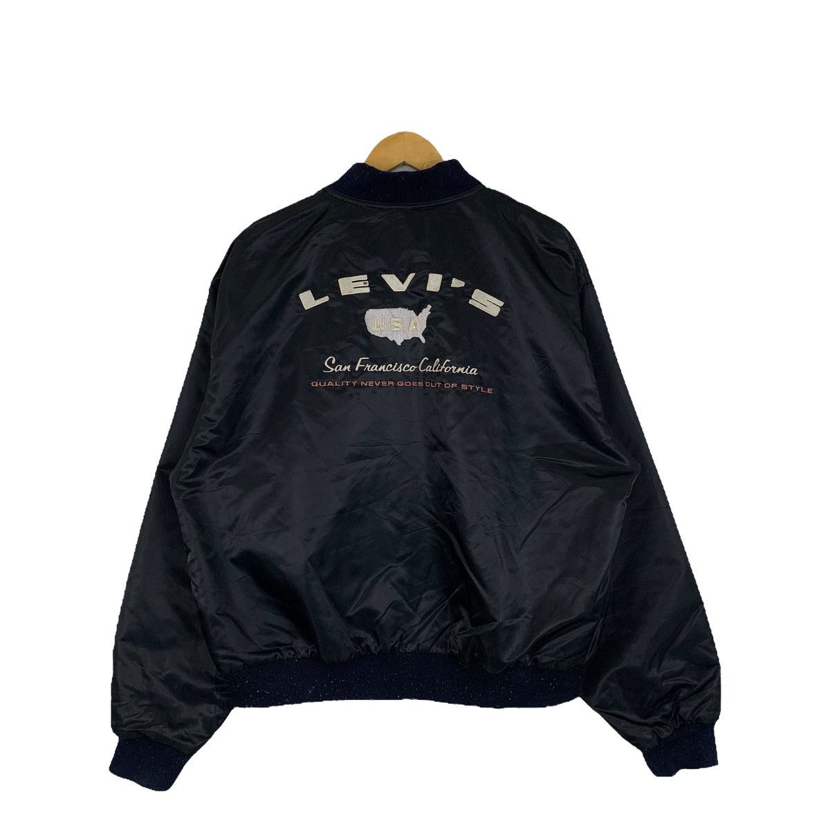 Levi's × Levi's Vintage Clothing × Vintage LEVIS Strauss Usa 1850 Worker Zipper Bomber Flight Jacket Size US XL / EU 56 / 4 - 4 Thumbnail