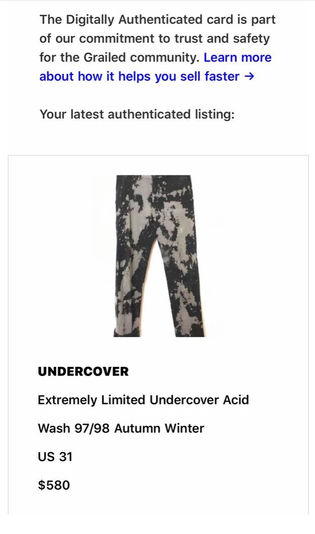 Jun Takahashi × Undercover Extremely Limited Undercover Acid Wash 97/98 Autumn Winter Size US 31 - 16 Thumbnail