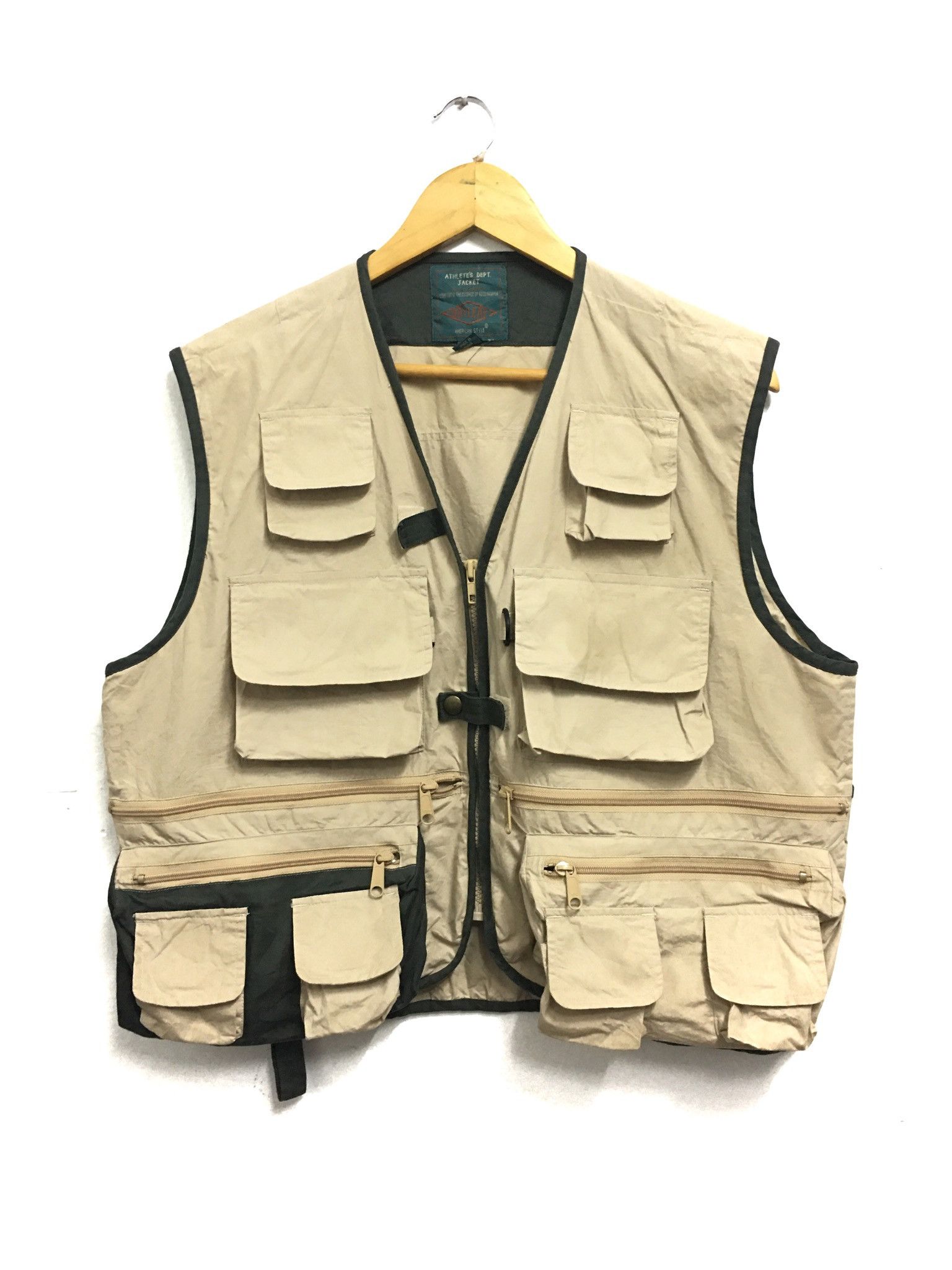 image of Tracey Vest x Vintage Tactical Vest Multipocket Travis Scoot Style in Beige, Men's (Size Medium)