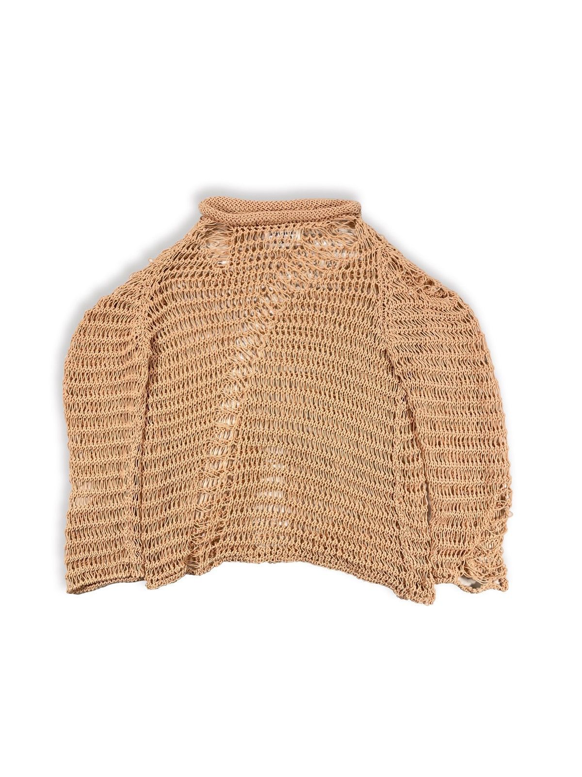 image of Maison Margiela Ss16 Loose Grunge Punk Knit Sweater in Beige, Men's (Size Medium)