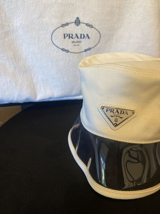 Prada clear bucket discount hat