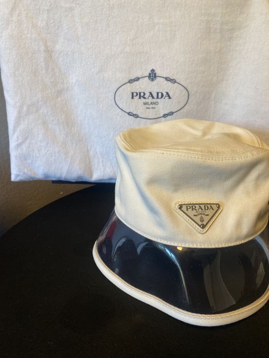 Prada clear brim bucket hat new arrivals