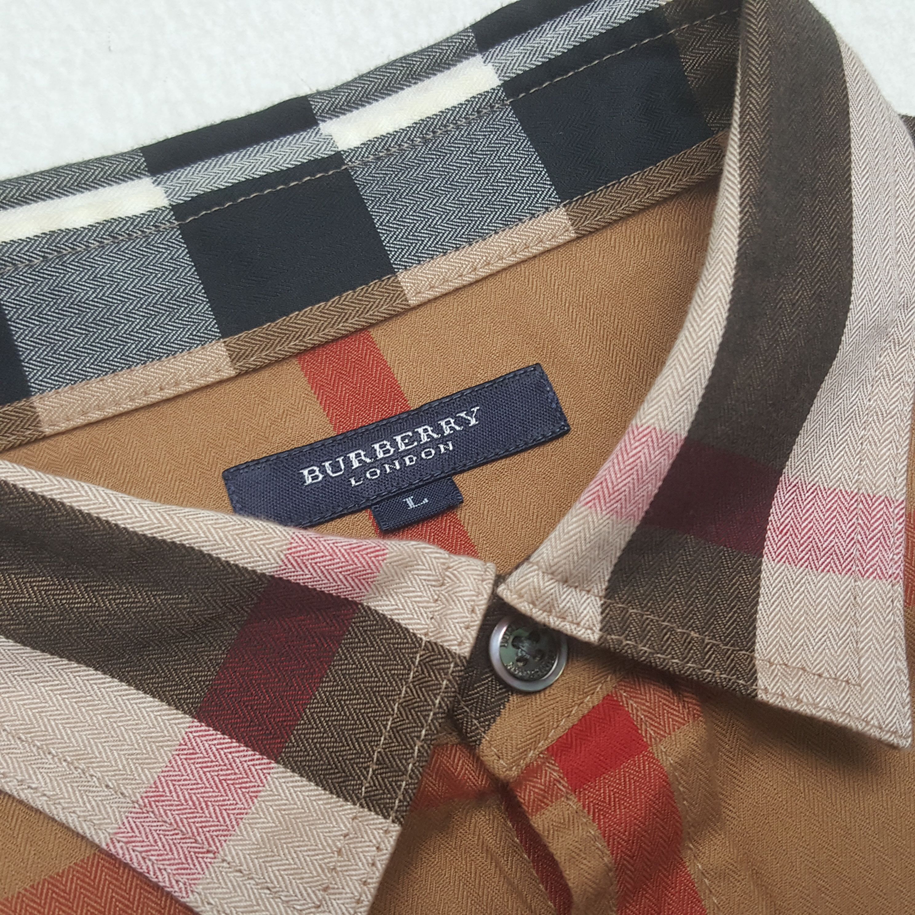 Burberry × Vintage Vintage Burberry Nova Check Long Sleeve Shirt Size US L / EU 52-54 / 3 - 4 Thumbnail