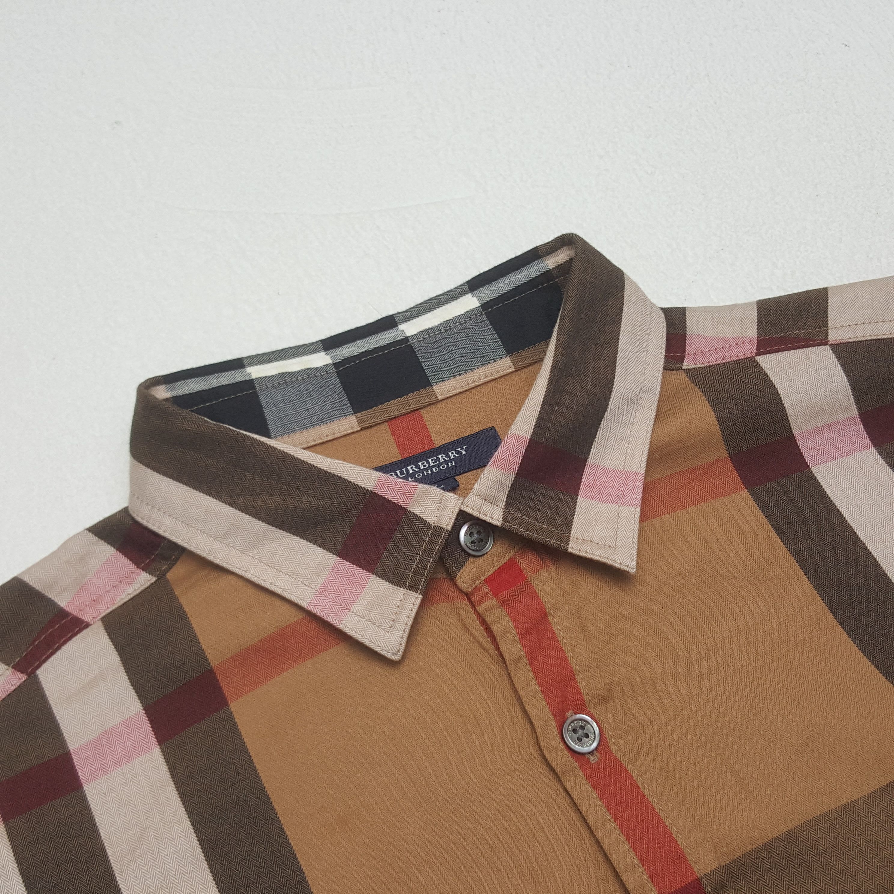 Burberry × Vintage Vintage Burberry Nova Check Long Sleeve Shirt Size US L / EU 52-54 / 3 - 3 Thumbnail