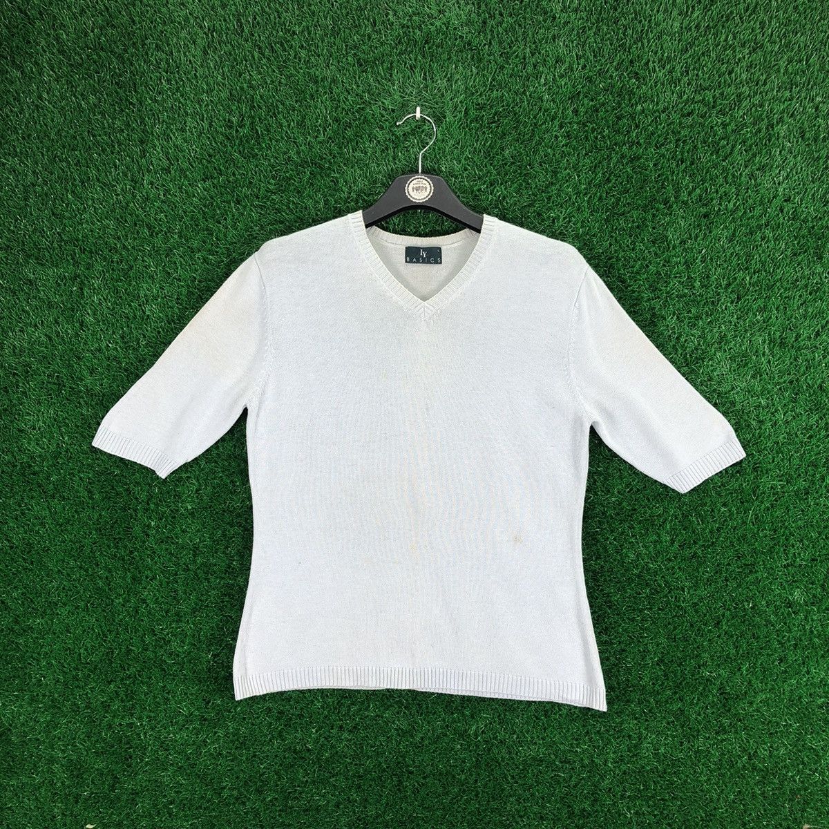 Issey Miyake Vintage IY Basics Issey Miyake Knit V-Neck Tee Size US XS / EU 42 / 0 - 1 Thumbnail