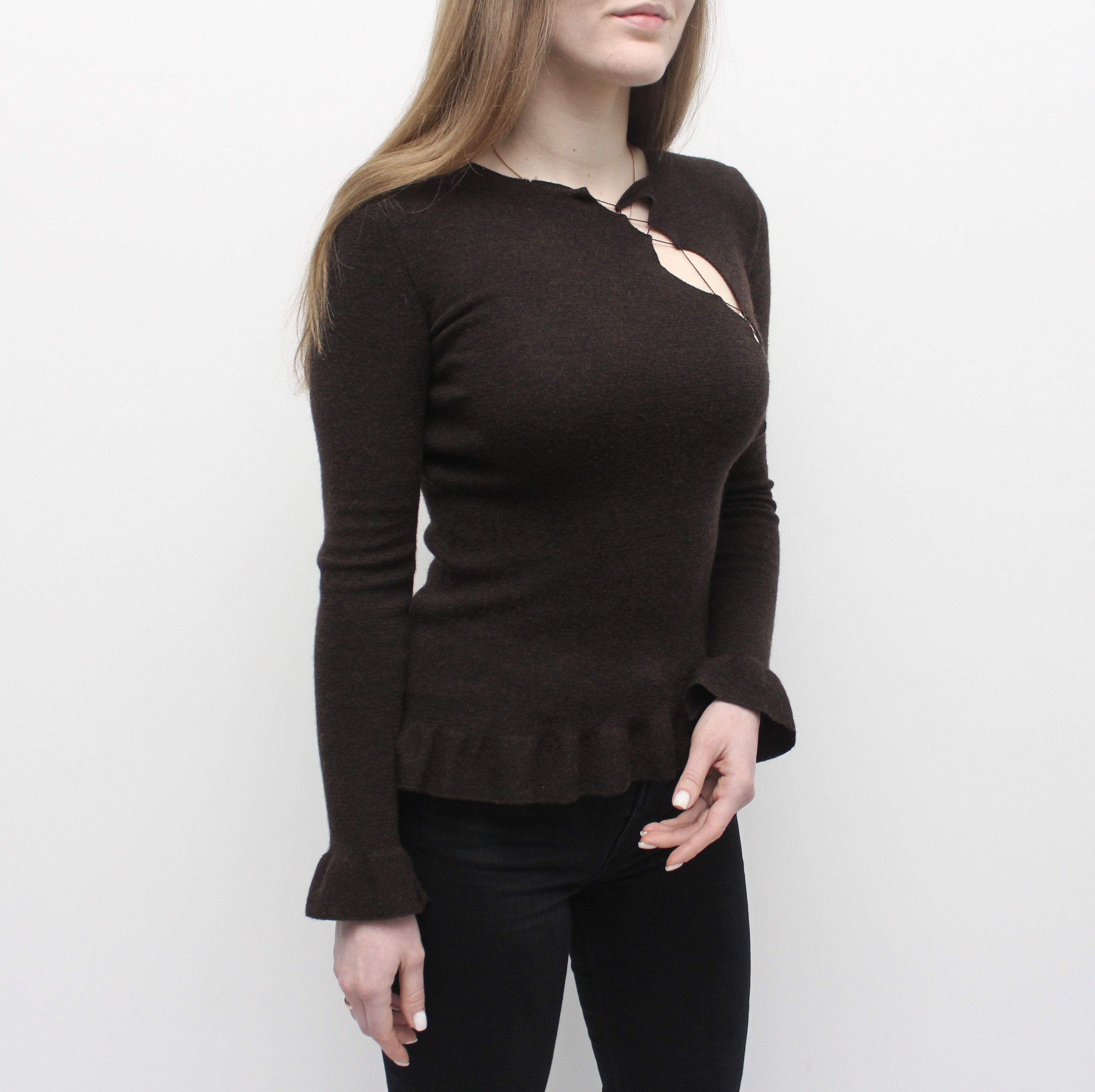 Jean Paul Gaultier × Vintage Women's Jean Paul Gaultier 1990s Wool Lace Sweater Pullover Size S / US 4 / IT 40 - 3 Thumbnail