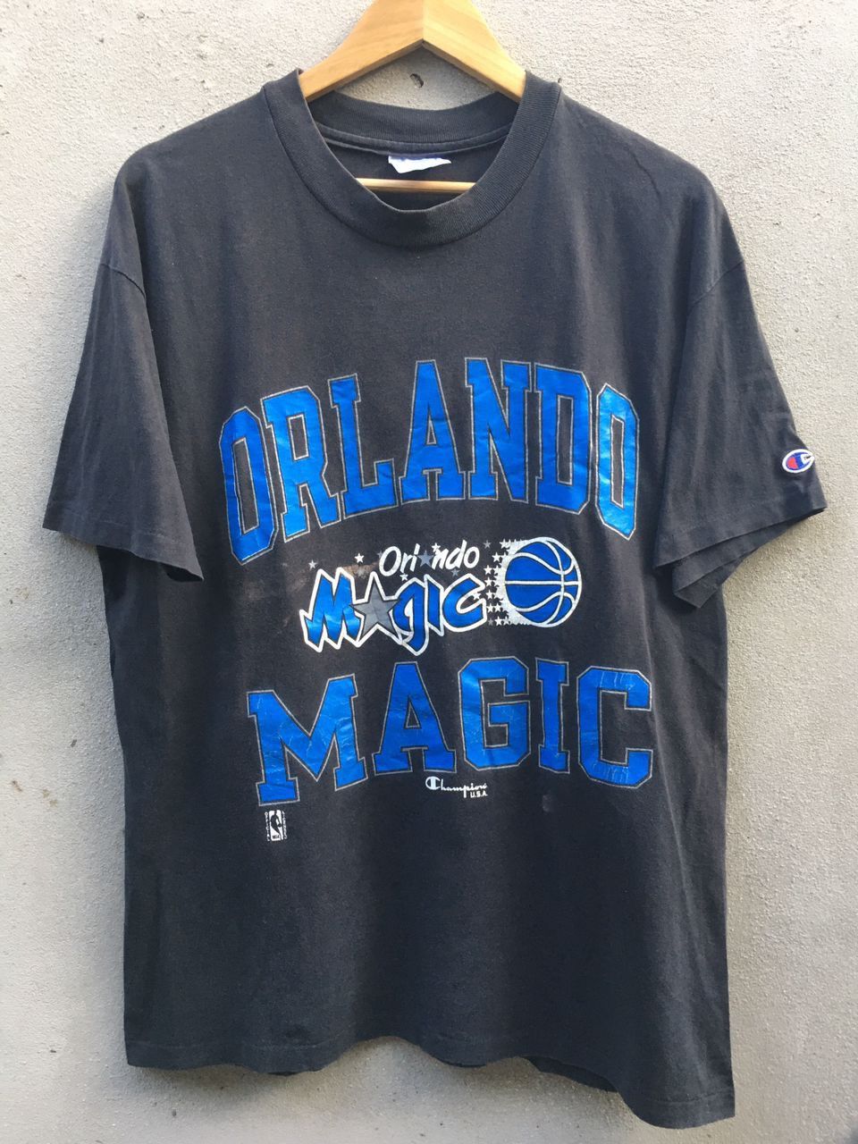 Champion × NBA Vintage 90s Olando Magic Basketball x champion black shirt Size US L / EU 52-54 / 3 - 1 Thumbnail