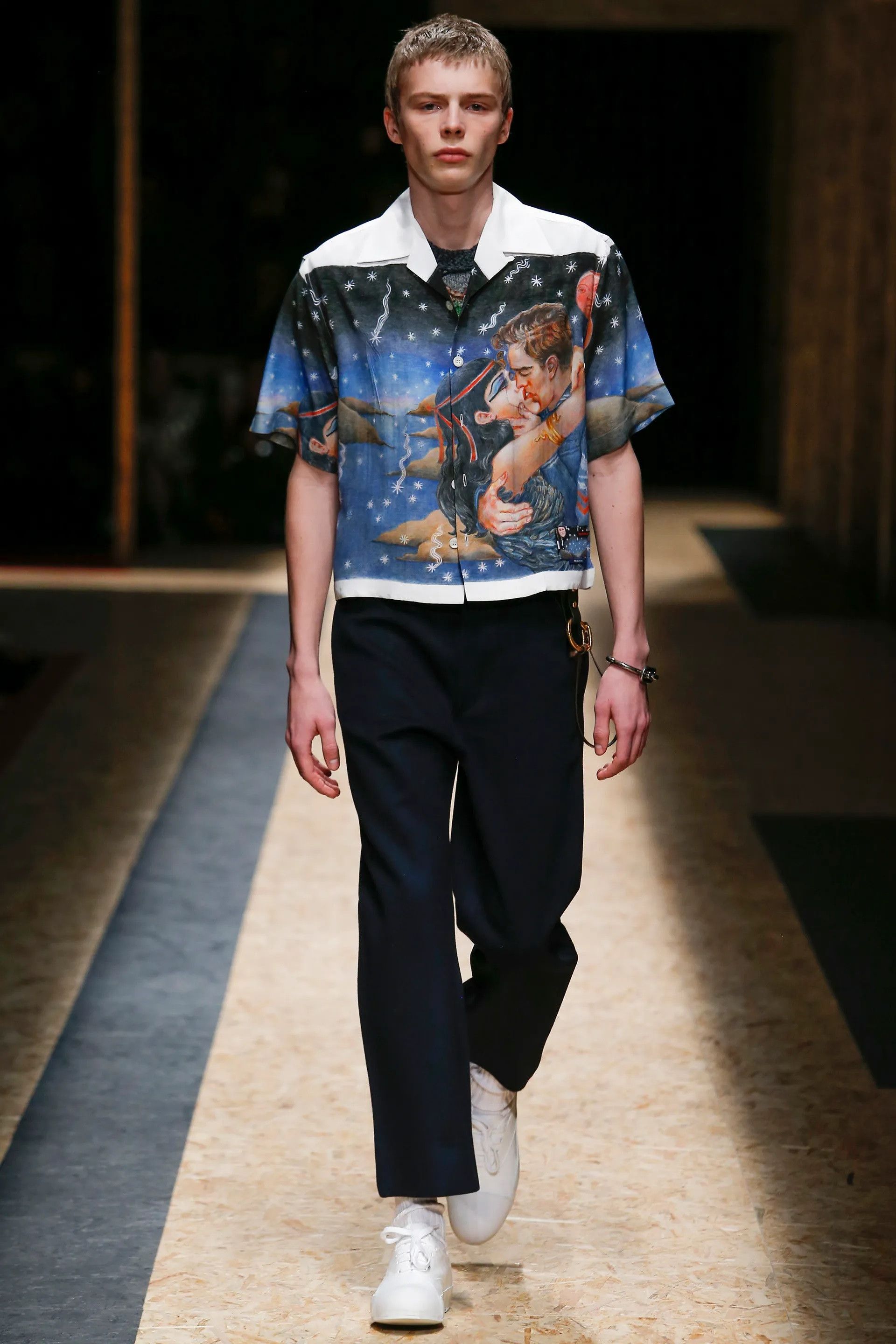 Image of Prada - Cc - F/w 16 - "impossible True Love" Shirt in White, Men's (Size Large)