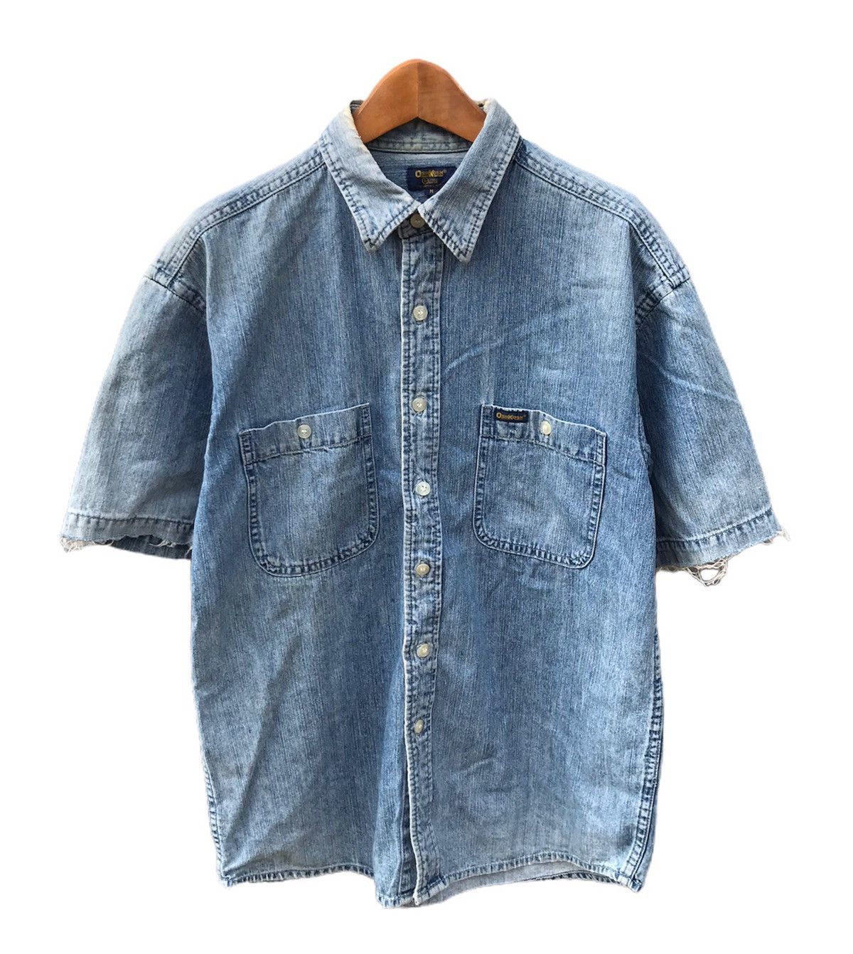 Vintage Vintage 90s Oshkosh double pocket blue denim shirts Size US M / EU 48-50 / 2 - 1 Thumbnail