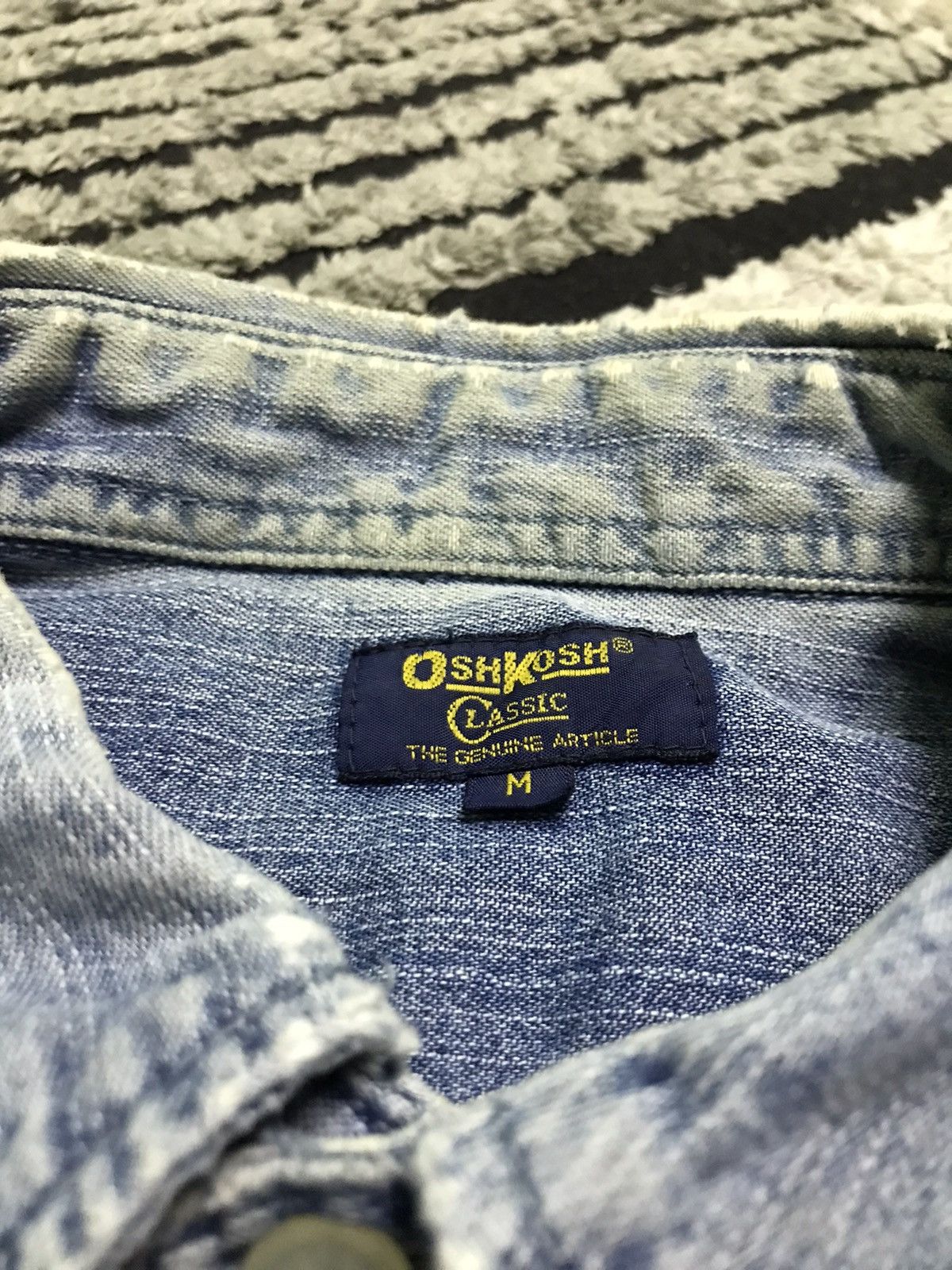 Vintage Vintage 90s Oshkosh double pocket blue denim shirts Size US M / EU 48-50 / 2 - 4 Thumbnail