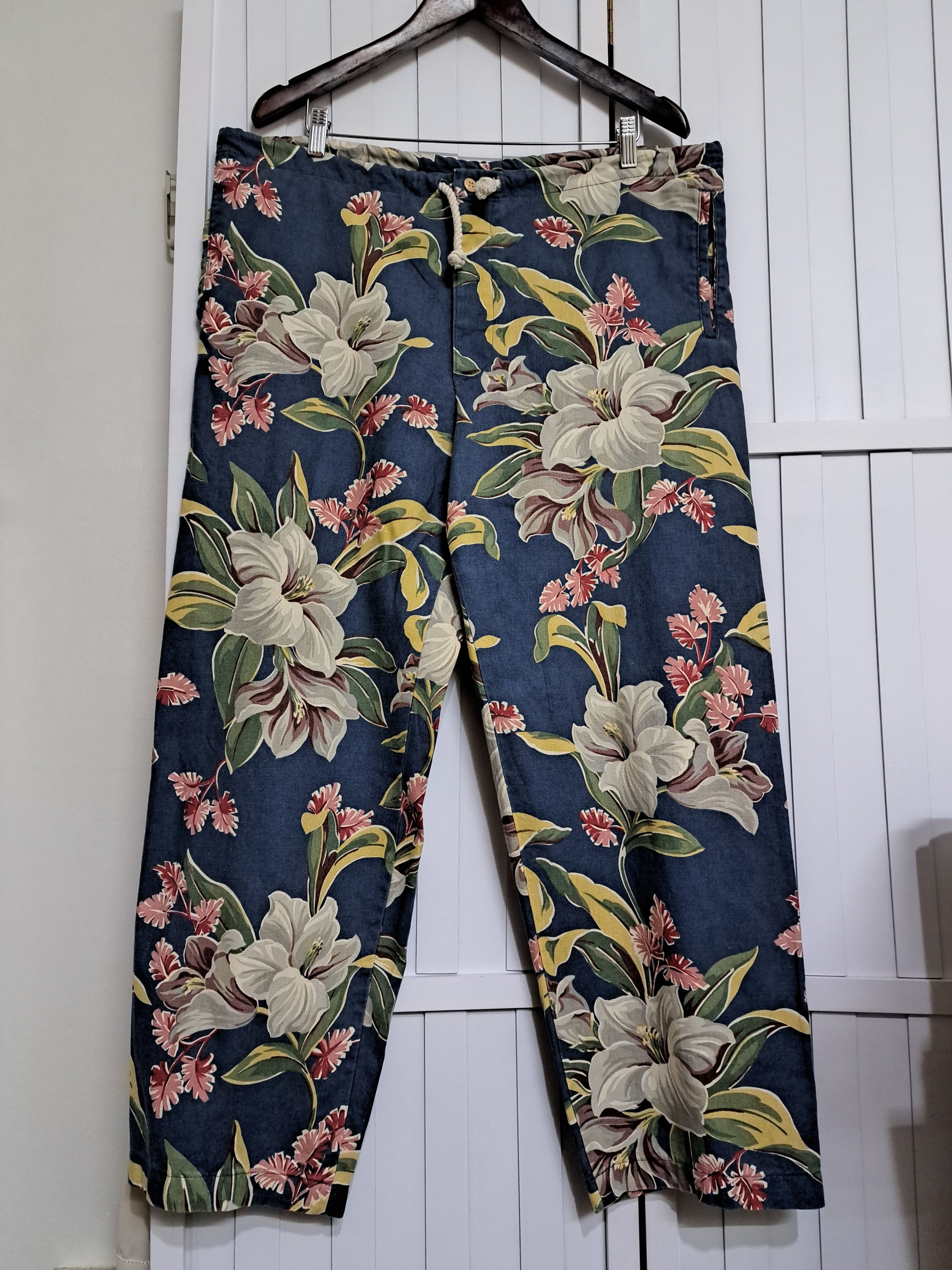 Polo Ralph Lauren Vintage Polo Ralph Lauren Floral Drawstring Trousers Size US 34 / EU 50 - 1 Thumbnail