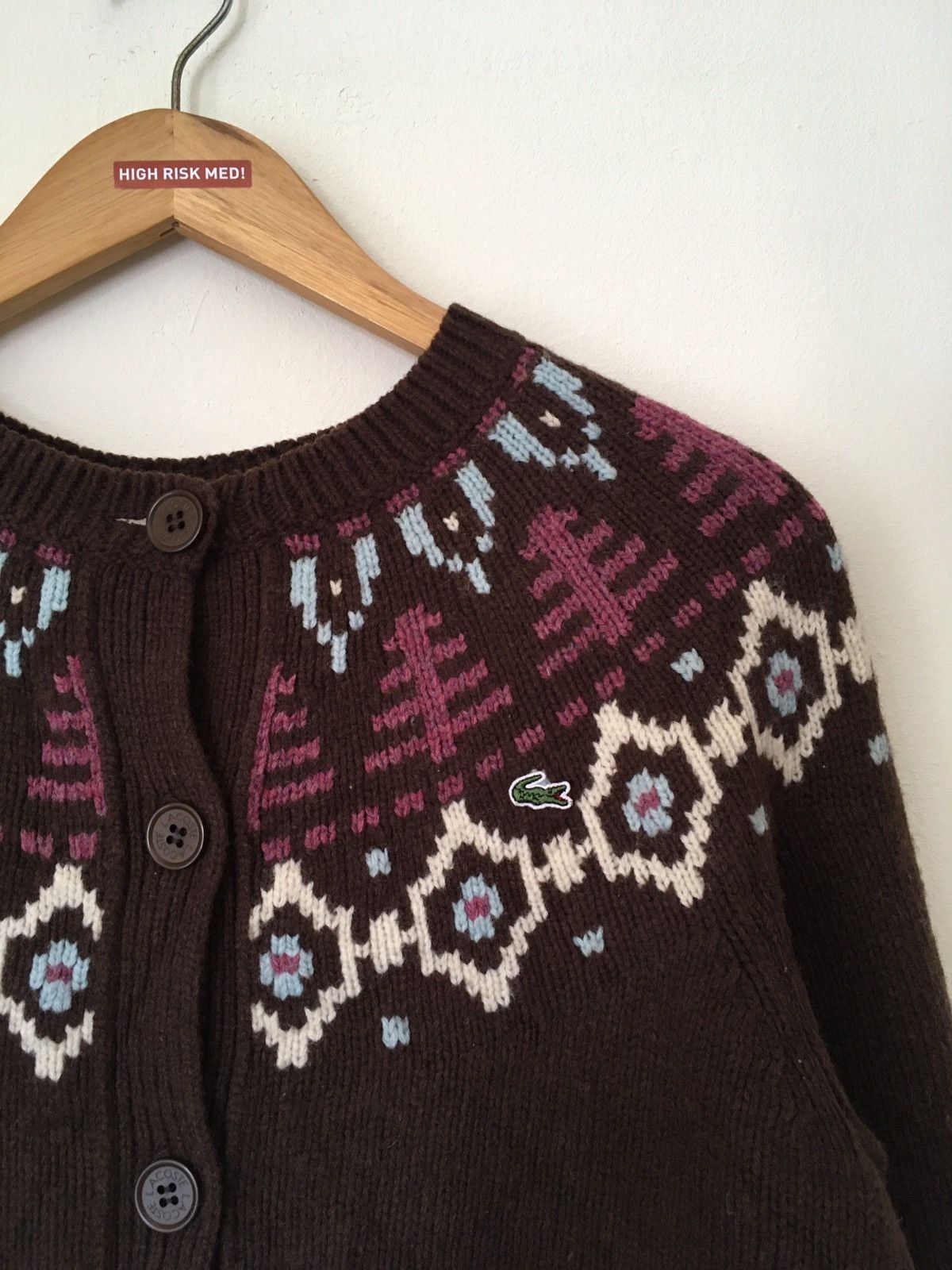 Lacoste × Native Lacoste Knitwear Blended Wool Cardigan Size US S / EU 44-46 / 1 - 6 Thumbnail