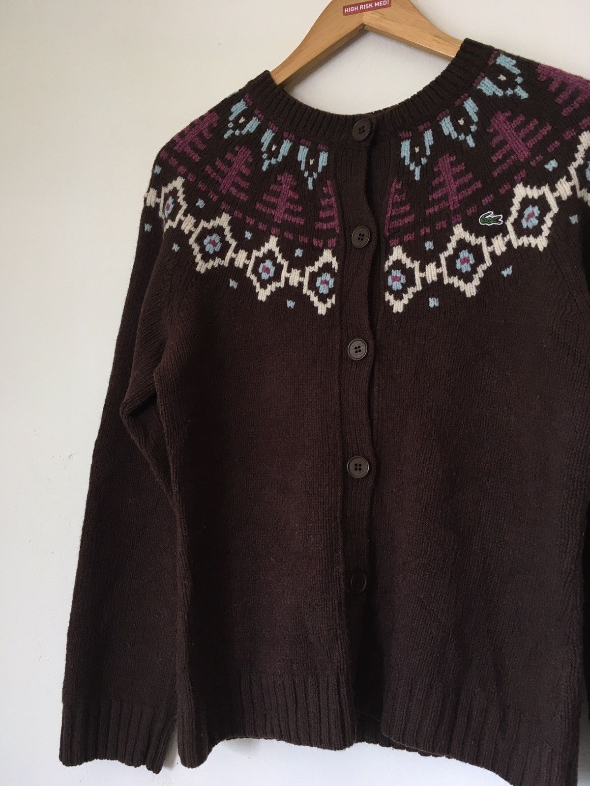 Lacoste × Native Lacoste Knitwear Blended Wool Cardigan Size US S / EU 44-46 / 1 - 7 Thumbnail