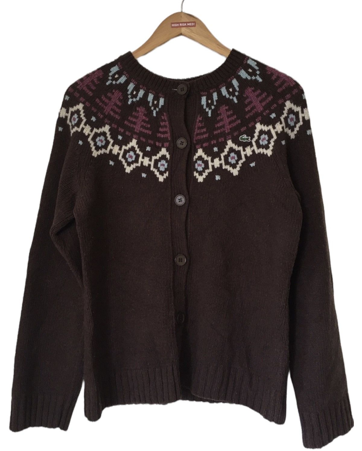 Lacoste × Native Lacoste Knitwear Blended Wool Cardigan Size US S / EU 44-46 / 1 - 1 Thumbnail