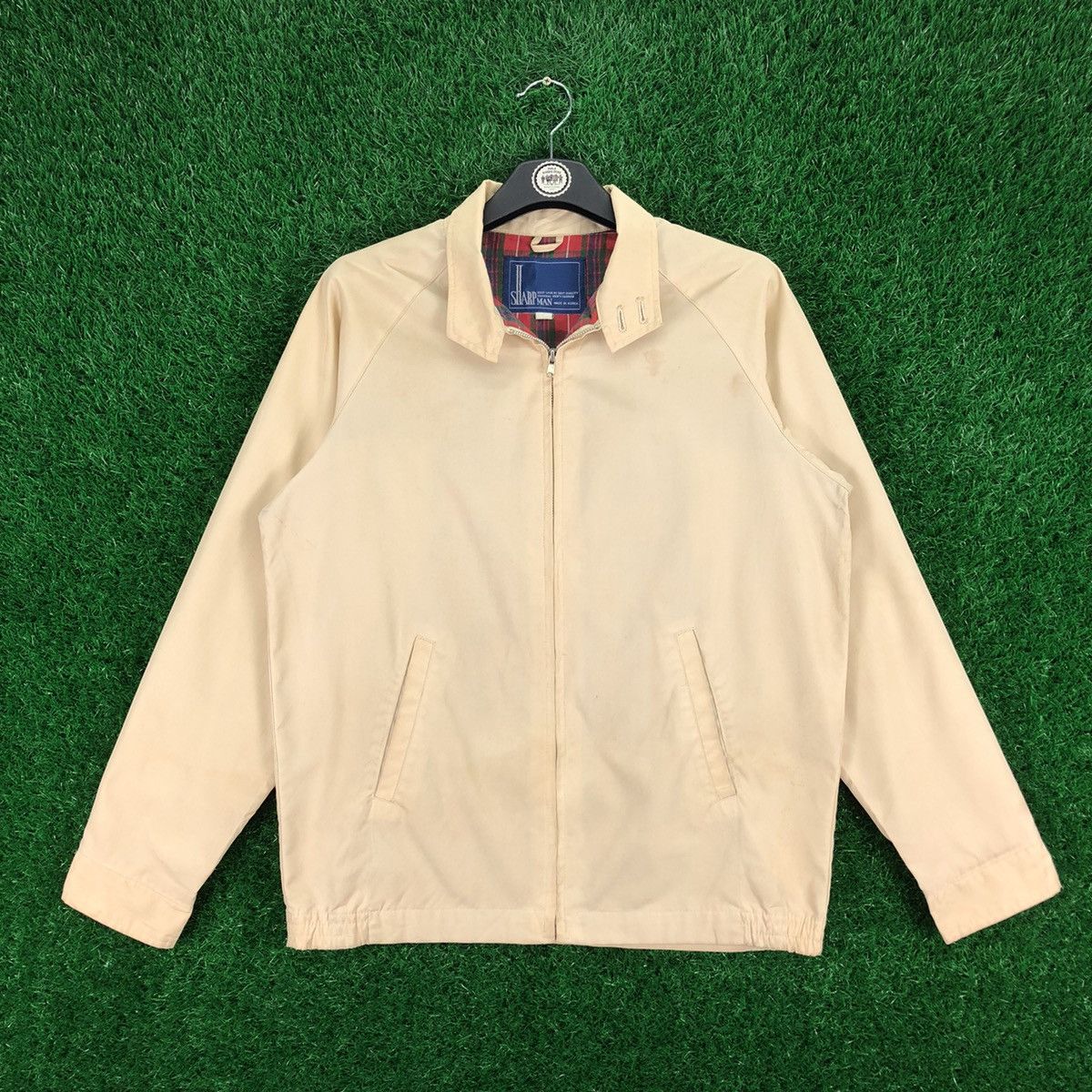 image of Vintage 80's Casual Work Jacket By Sharp Man in Light Yellow, Men's (Size Medium)