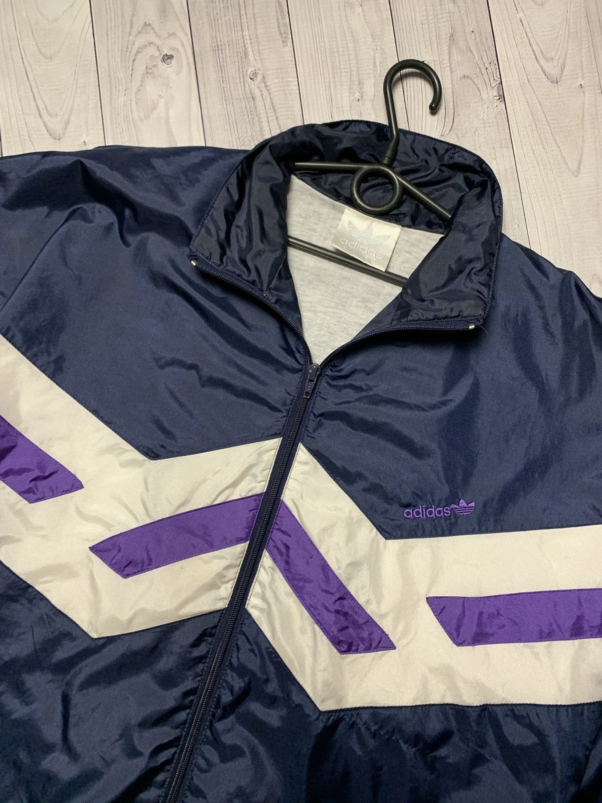 Vintage Vintage adidas track jacket size S purple line Size US S / EU 44-46 / 1 - 3 Thumbnail