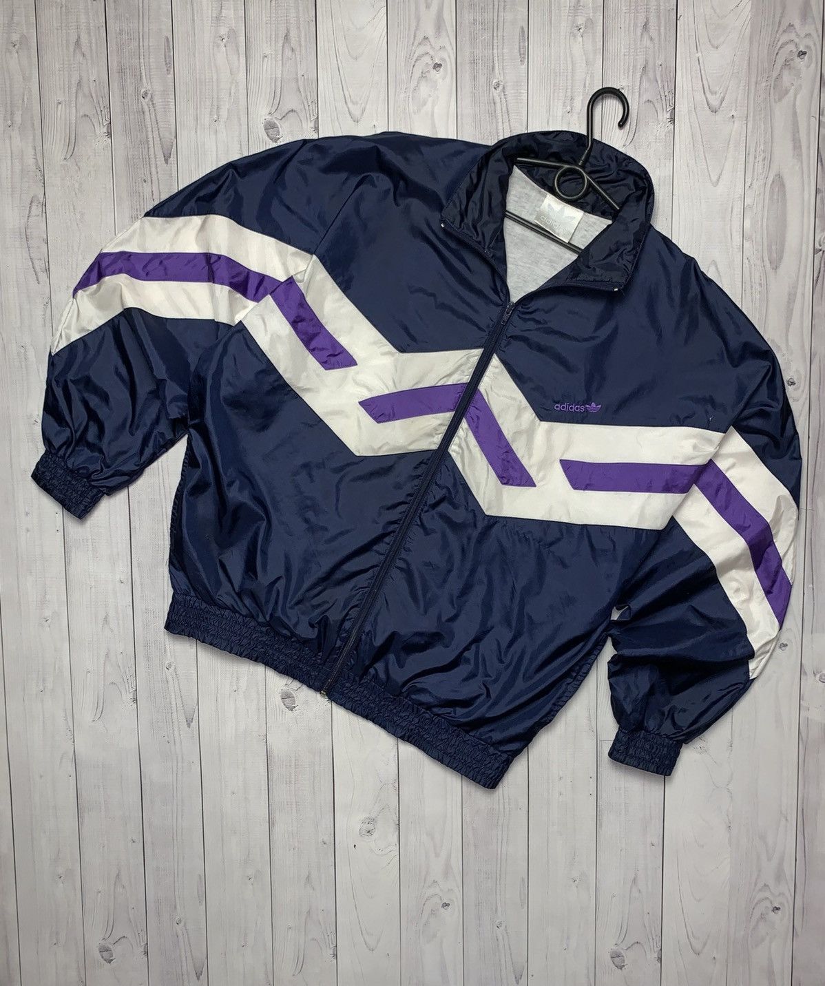 Vintage adidas track jacket size S purple line