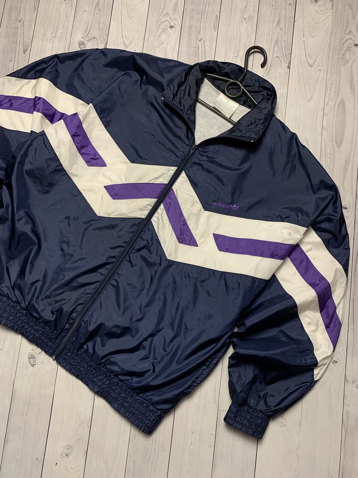 Vintage Vintage adidas track jacket size S purple line Size US S / EU 44-46 / 1 - 2 Thumbnail