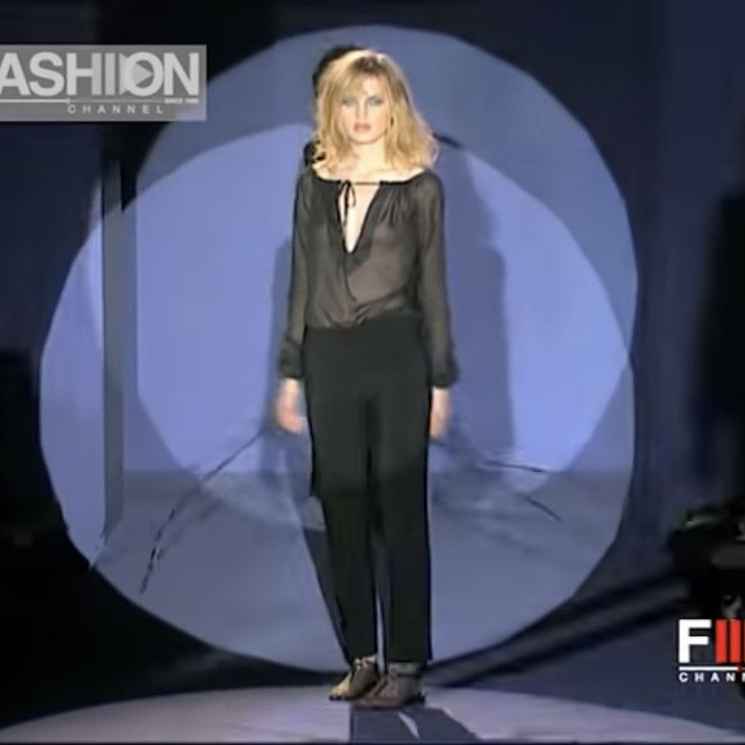 image of Vintage Ss96 Gucci By Tom Ford Lace Blouse in Black, Women's (Size Medium)