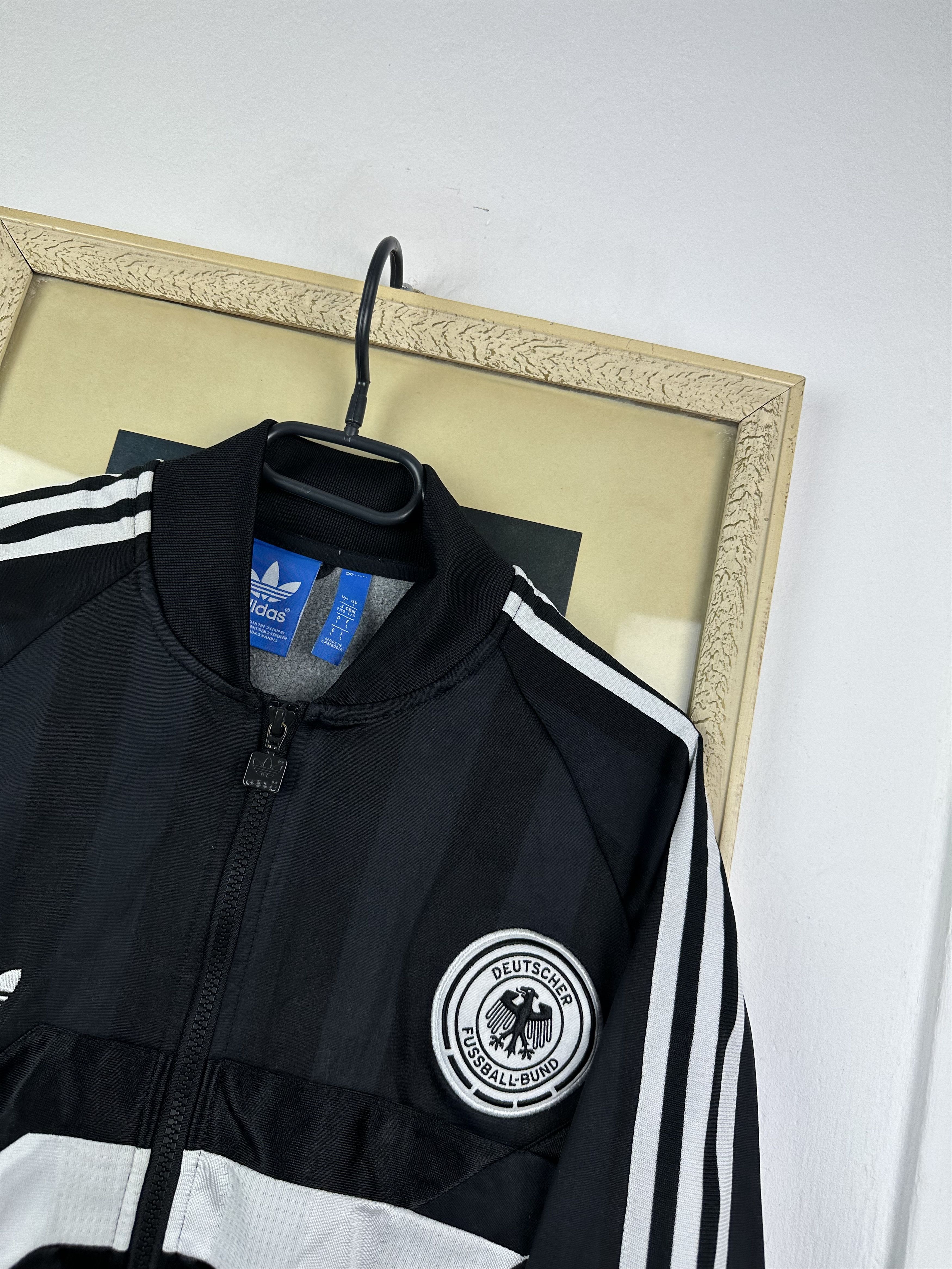 Adidas Germany Adidas Football Soccer Black Jacket Track Top Retro Size US L / EU 52-54 / 3 - 3 Thumbnail