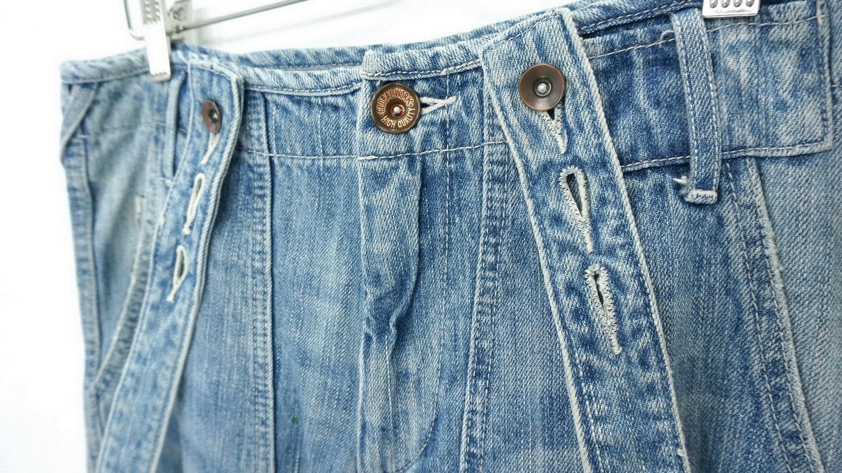 Japan GLOBAL WORK Suspender Painter Fatigue Jeans