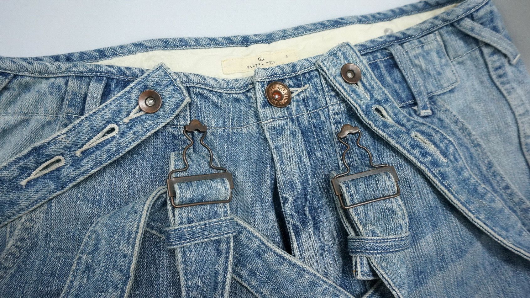 Japan GLOBAL WORK Suspender Painter Fatigue Jeans