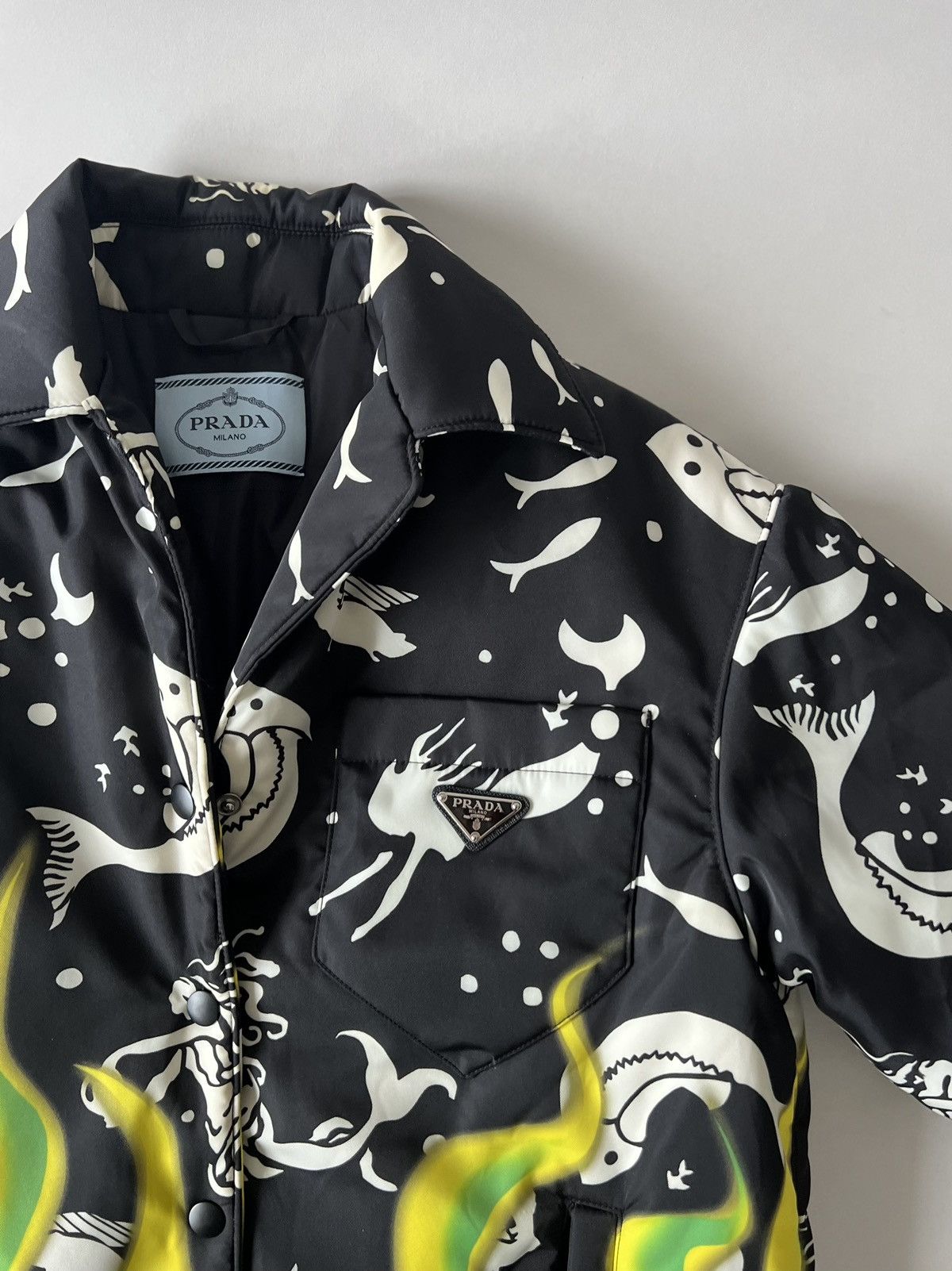 Prada Prada AW18 Black Flame and Mermaid Padded Shirt Size US S / EU 44-46 / 1 - 4 Thumbnail