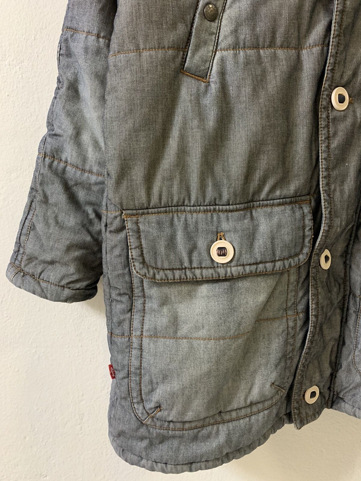 Levi's Levis Denim Padded Long Jacket Size US L / EU 52-54 / 3 - 3 Thumbnail